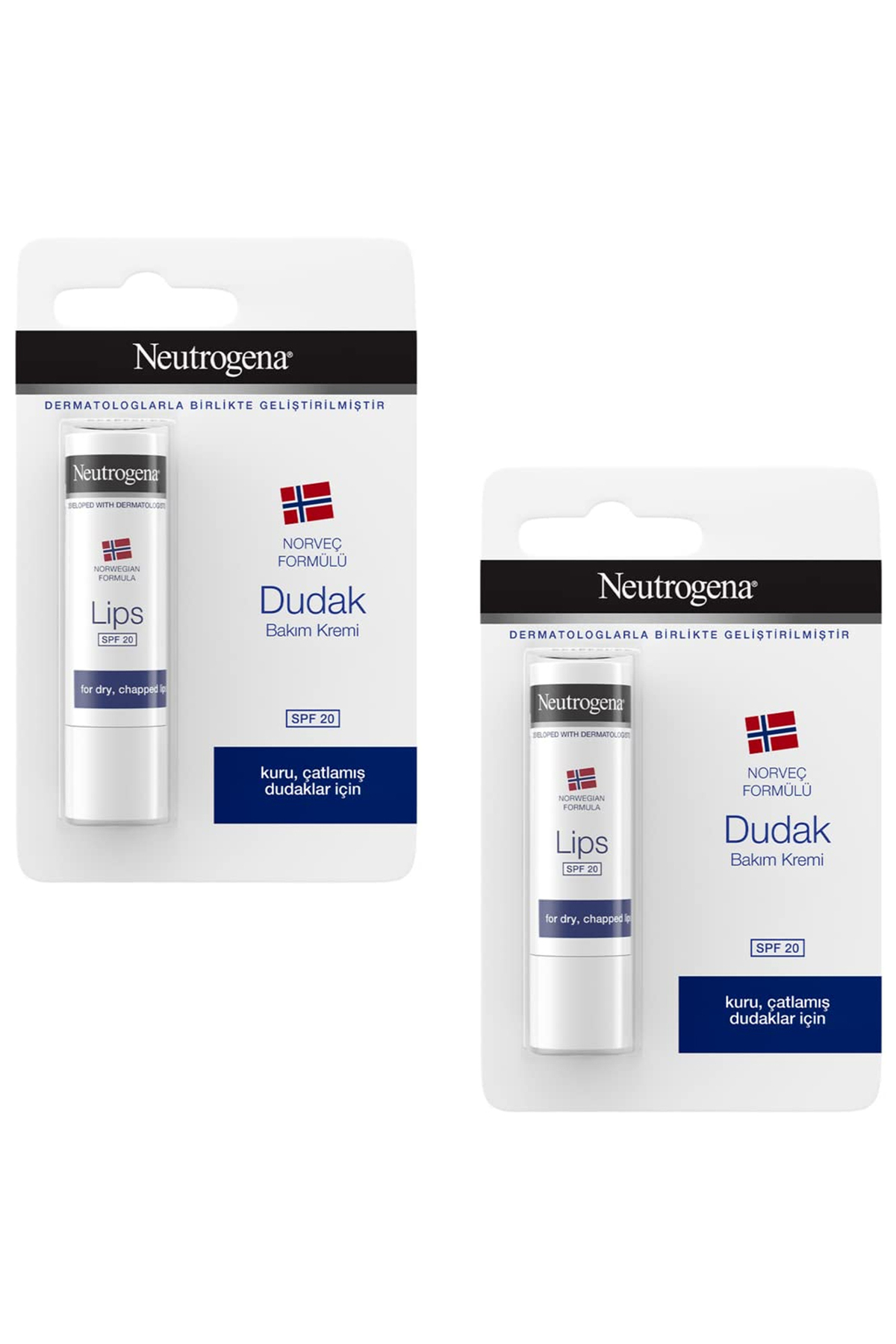 Neutrogena SPF 20 Güneş Koruma Faktörlü Dudak Bakım Kremi 4,8 g 2 ADET