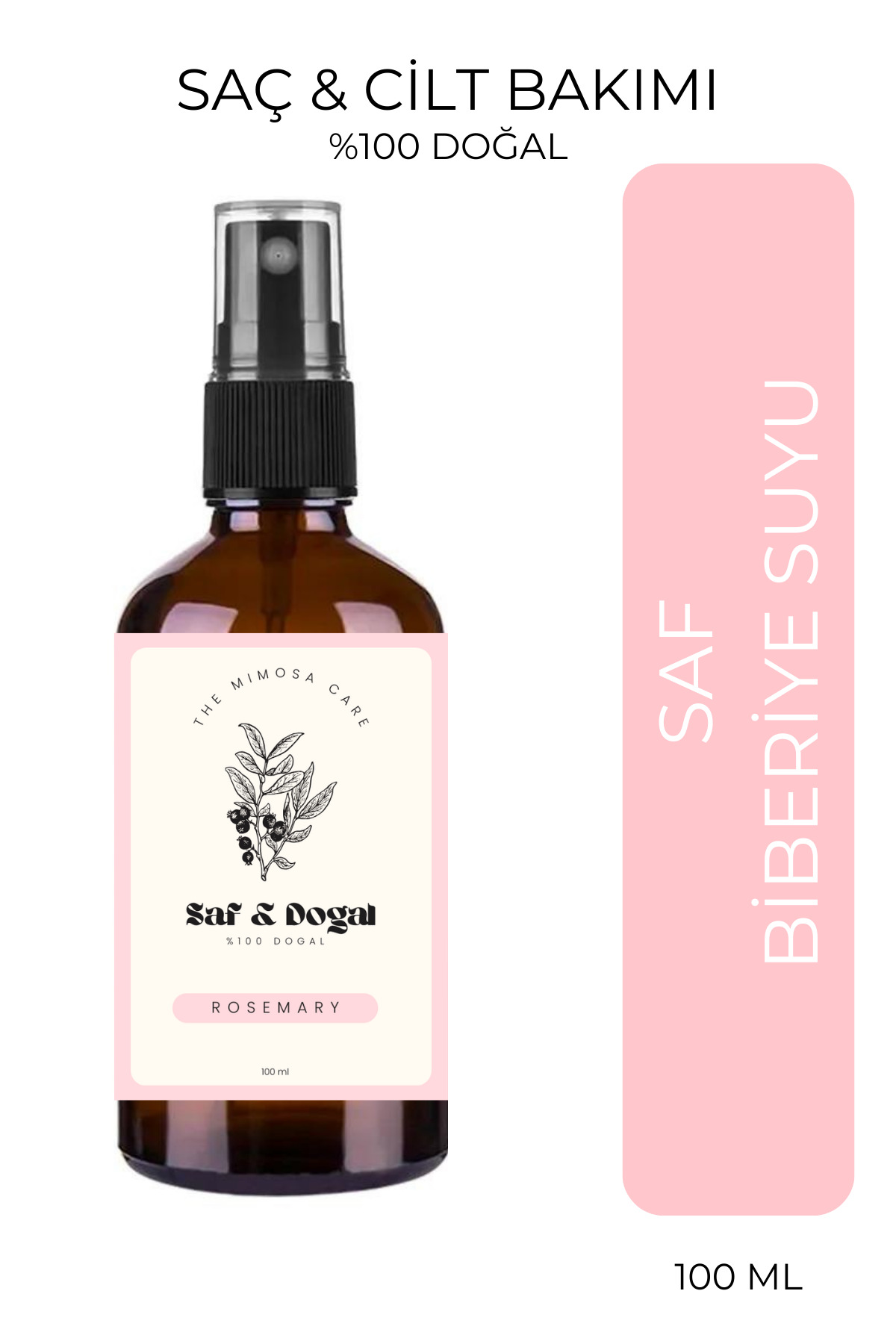 The Mimosa Care Saç Toniği-biberiye Suyu-%100 Saf Ve Doğal-100 ml