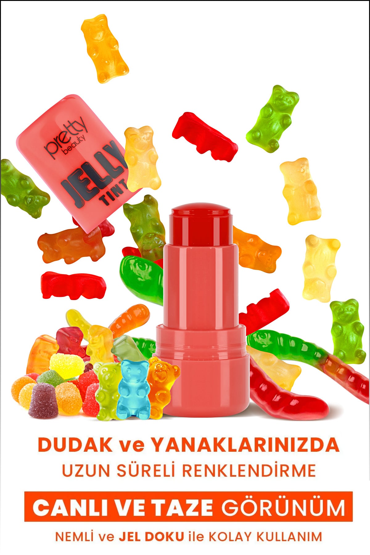 Pretty Beauty Jelly Tint Doğal Görünüm Dudak ve Yanak Renklendirici Allık