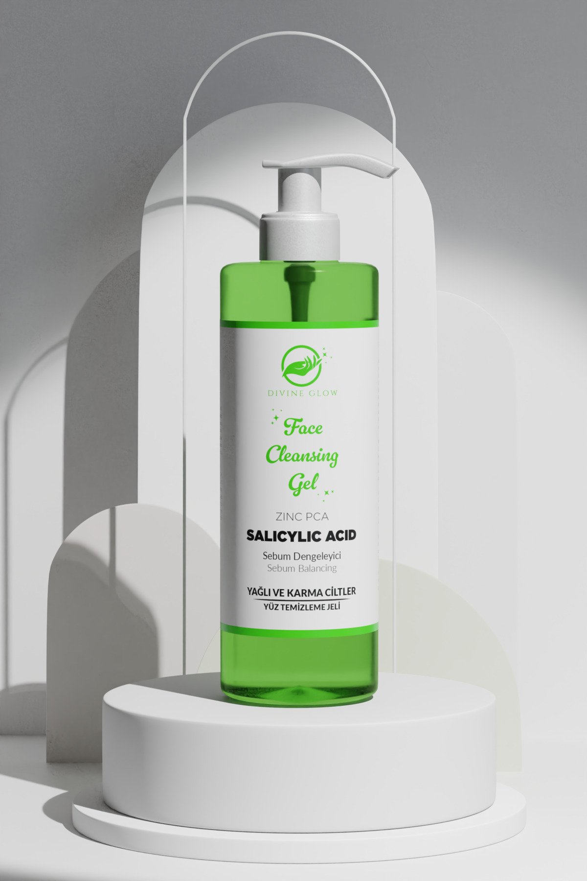 Divine Glow Karma ve Yağlı Ciltlere Özel Salisilik Asit Yüz Temizleme Jeli 200 ml Yüz Temizleyici