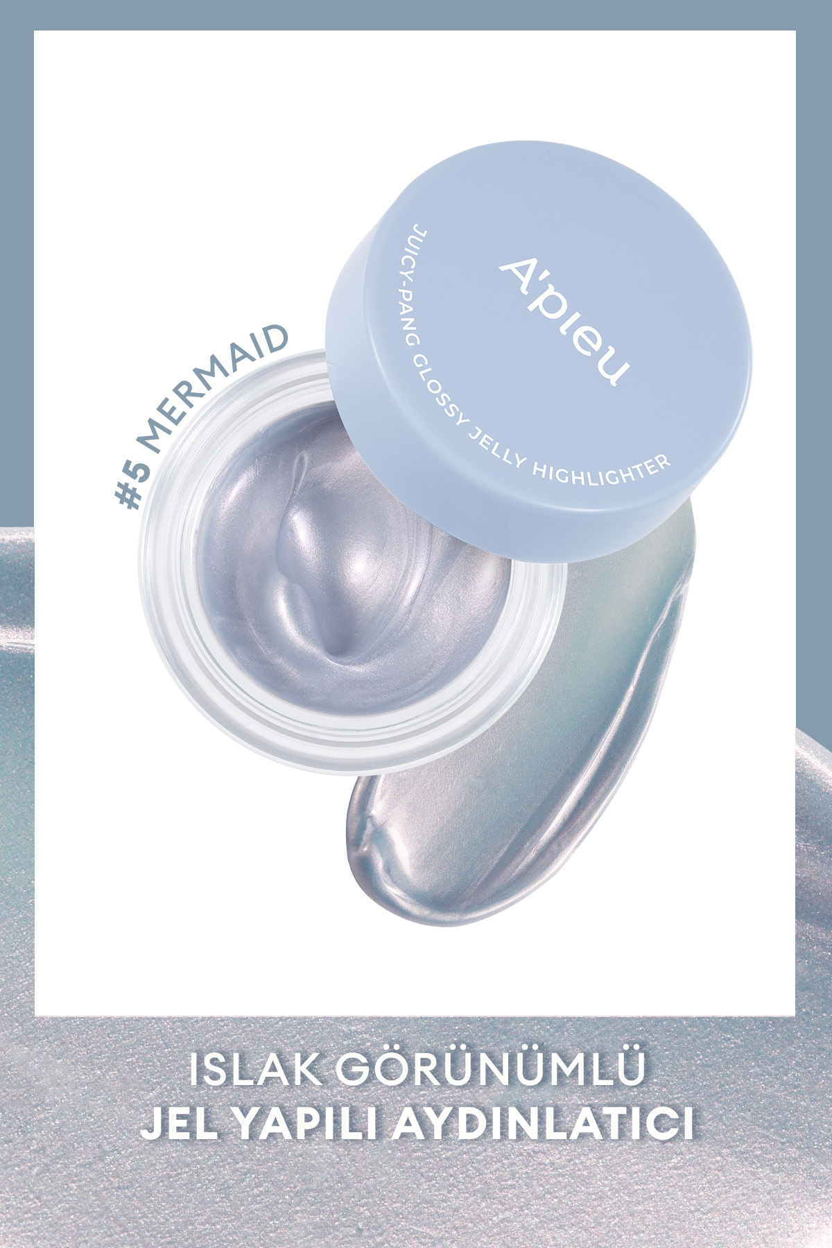 Missha Islak & Doğal Görünümlü Jel Aydınlatıcı A'PIEU Juicy Pang Glossy Jelly Highlighter (#5 Mermaid)