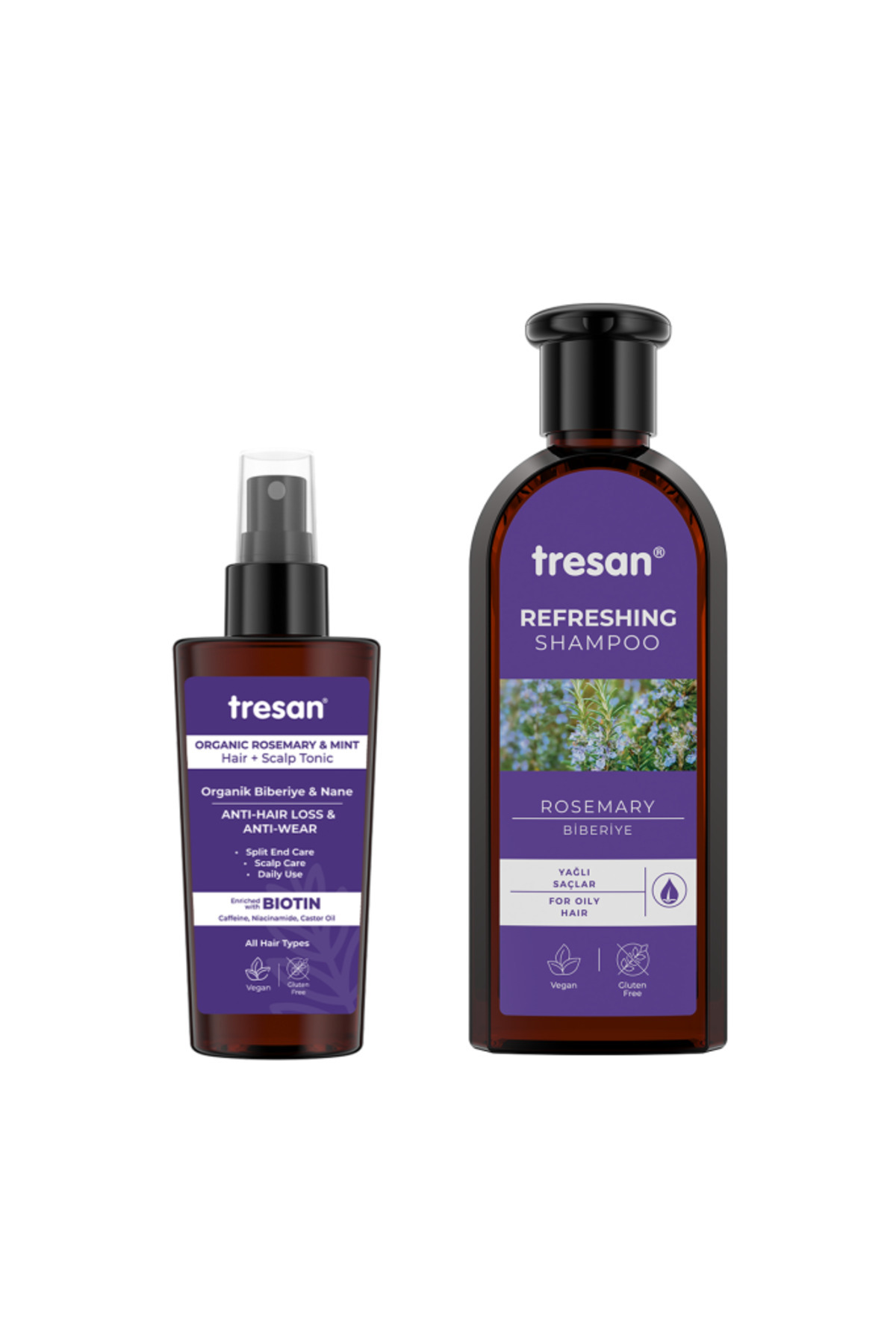Tresan Biberiye Canlandırıcı Bakım Şampuanı 300 ml Ve biberiye Saç toniği 125 ml