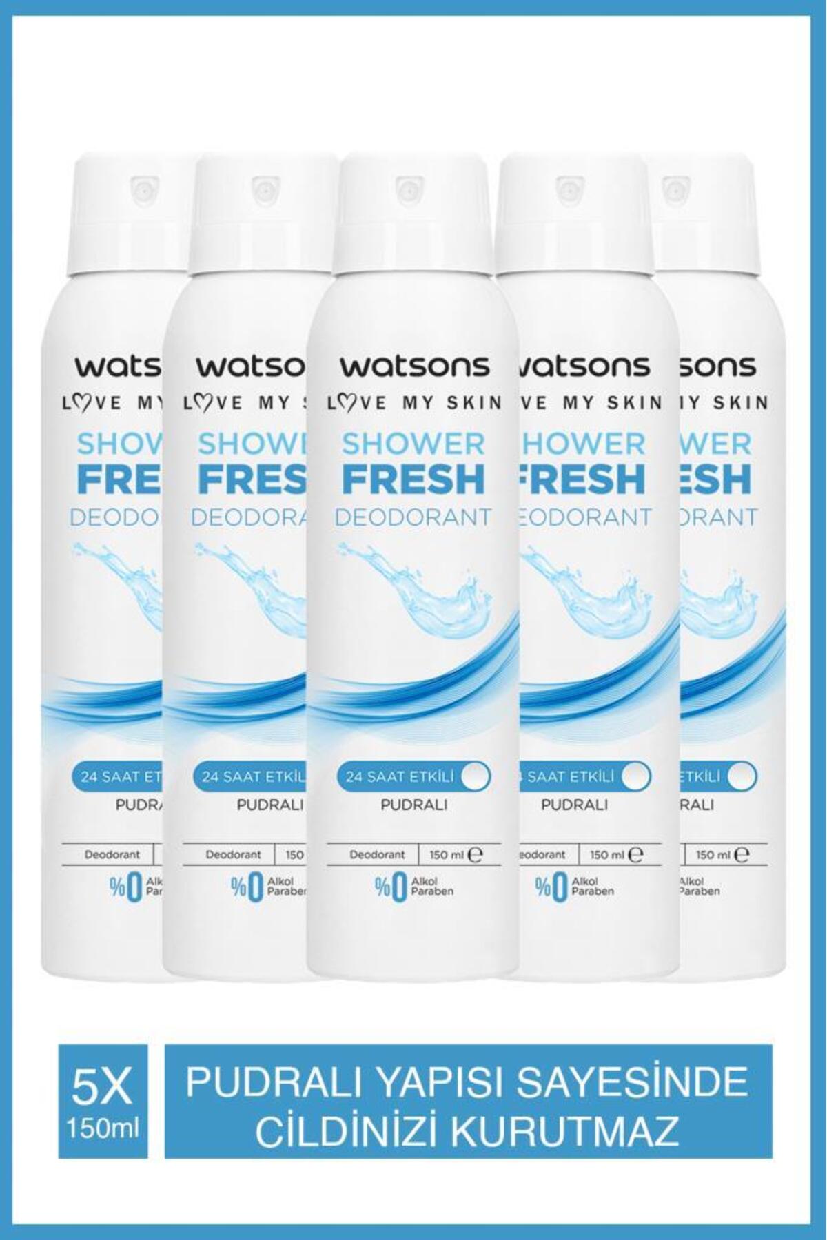 Watsons Shower Fresh Deodorant Sprey Pudralı 5x150mlShower Fresh Deodorant Sprey Pudralı 5x150ml