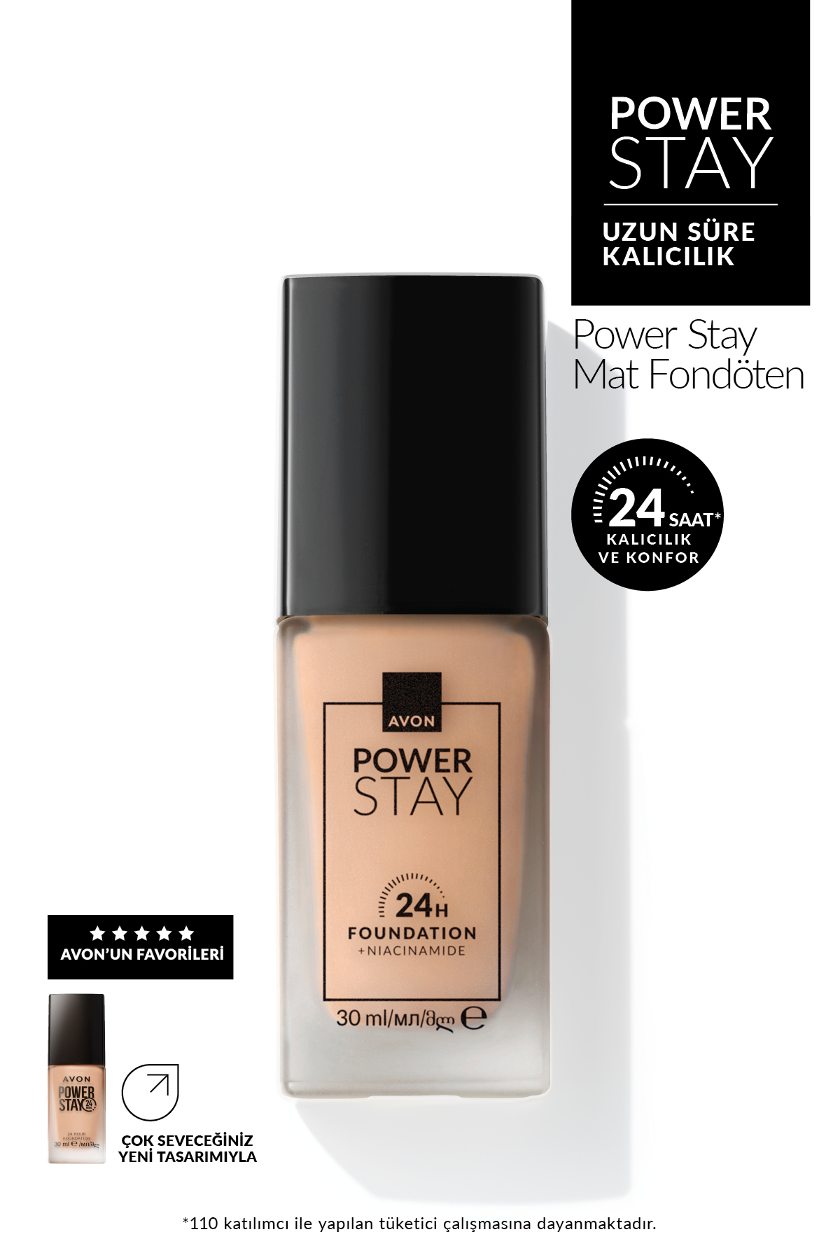AVON Power Stay Mat Fondöten-520P RICH SIENNA
