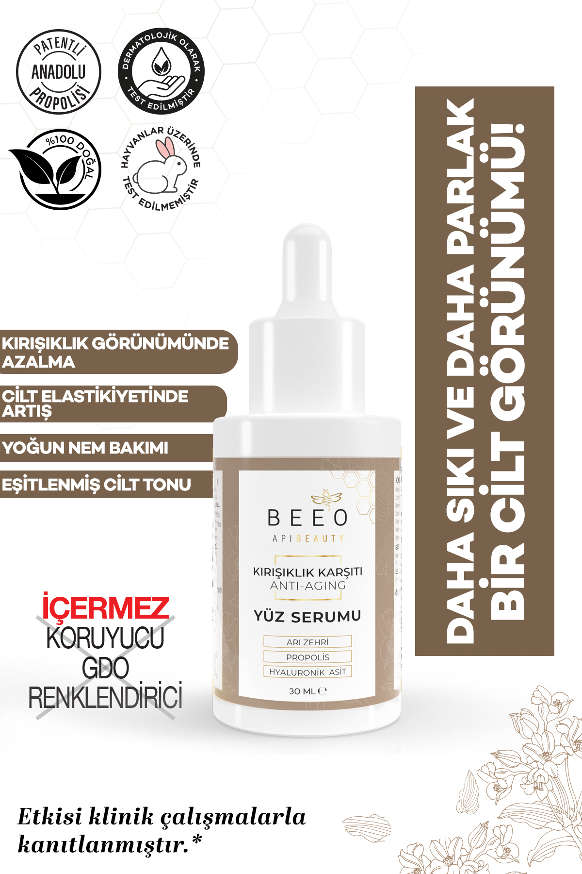 BEE'O Arı Zehirli Propolisli Anti-aging Yüz Bakım Serumu 30ml