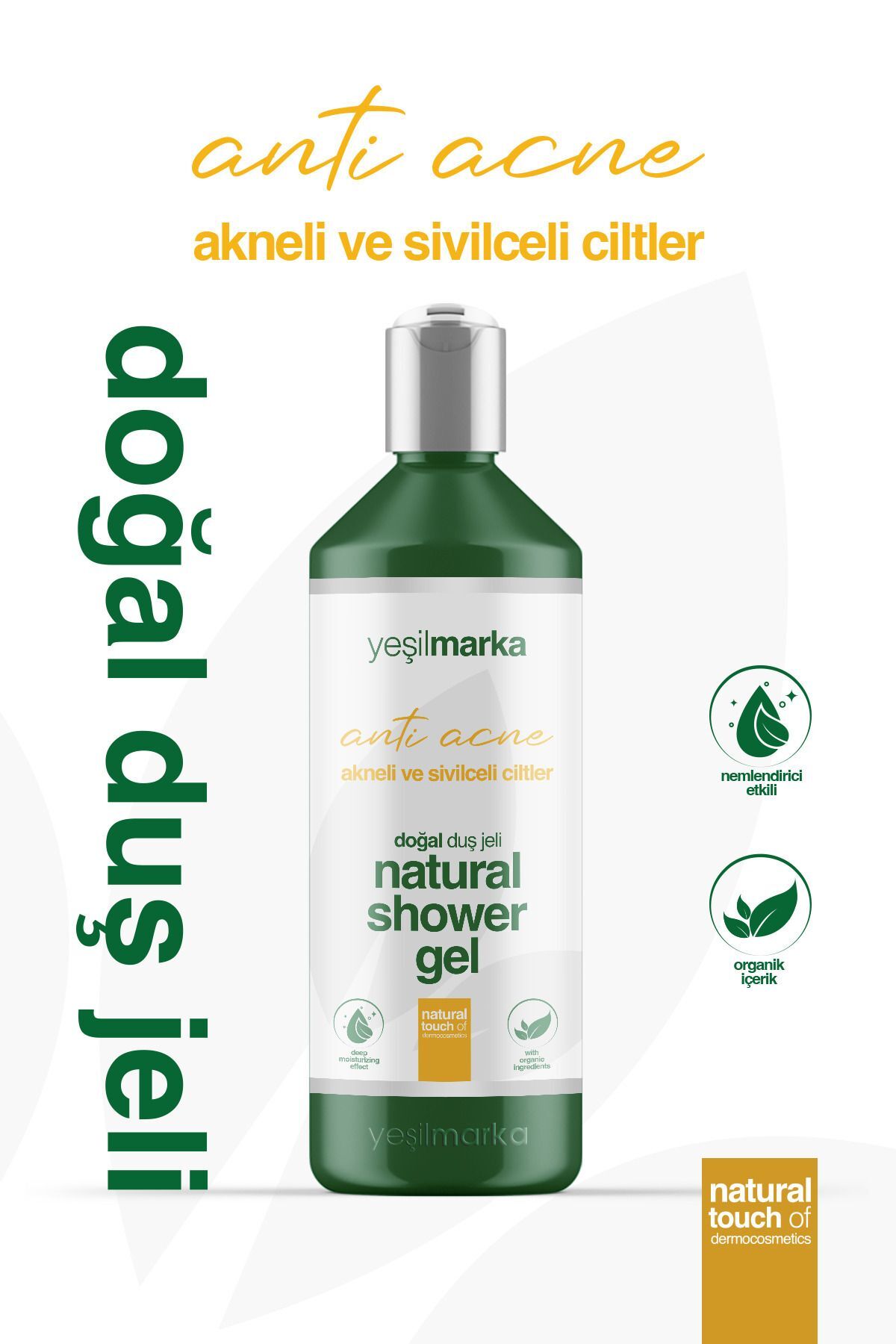 yeşilmarka Doğal Duş Jeli - Akne Ve Sivilce Karşıtı- Organik, Helal Ve Vegan Duş Jeli