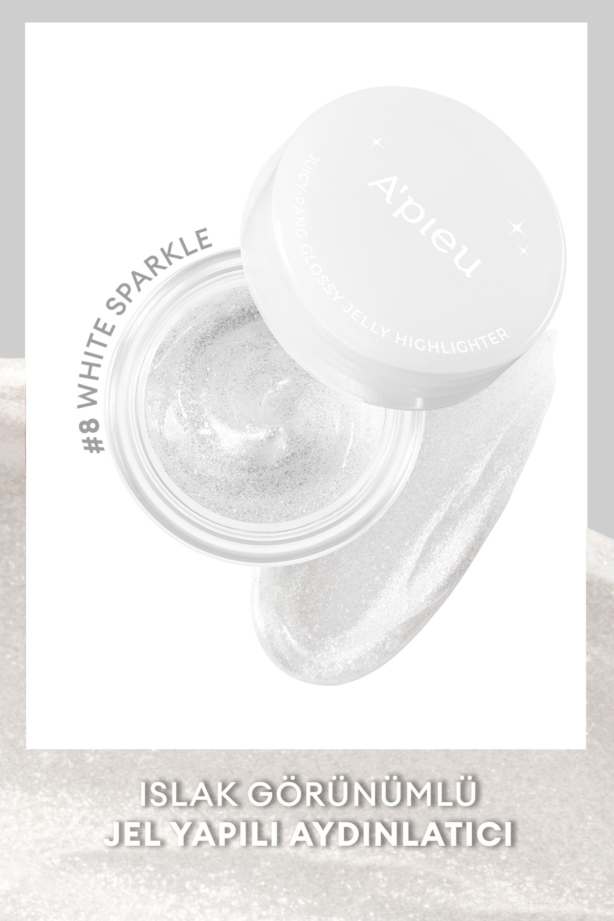 Missha Islak & Doğal Görünümlü Jel Aydınlatıcı A'PIEU Juicy Pang Glossy Jelly Highlighter (#8 White)