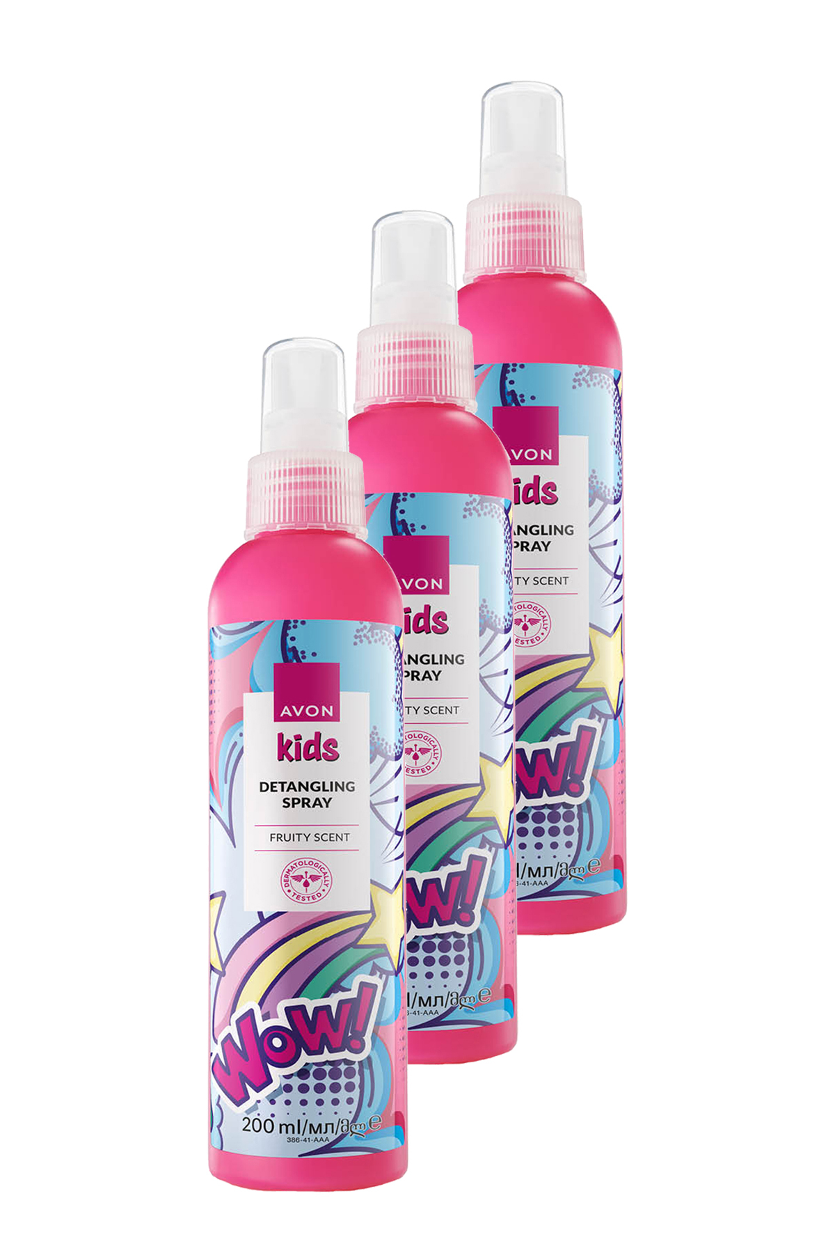 AVON Kids Wow Çocuklar İçin Meyve Kokulu Saç Açıcı Sprey 200 ML. Üçlü Set