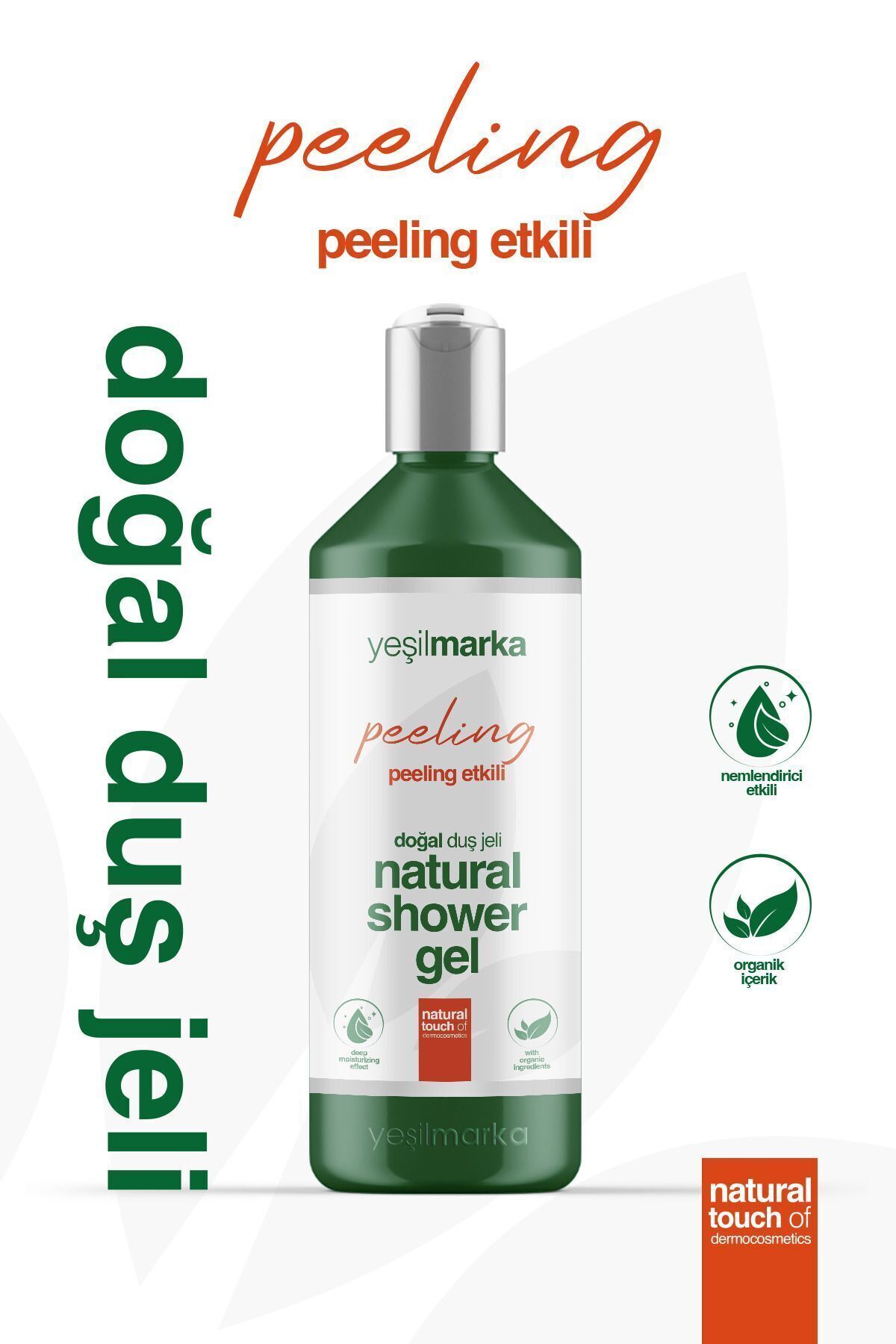 yeşilmarka Doğal Duş Jeli- Peeling Etkili - Sülfatsız, Silikonsuz Vegan, Organik Duş Jeli