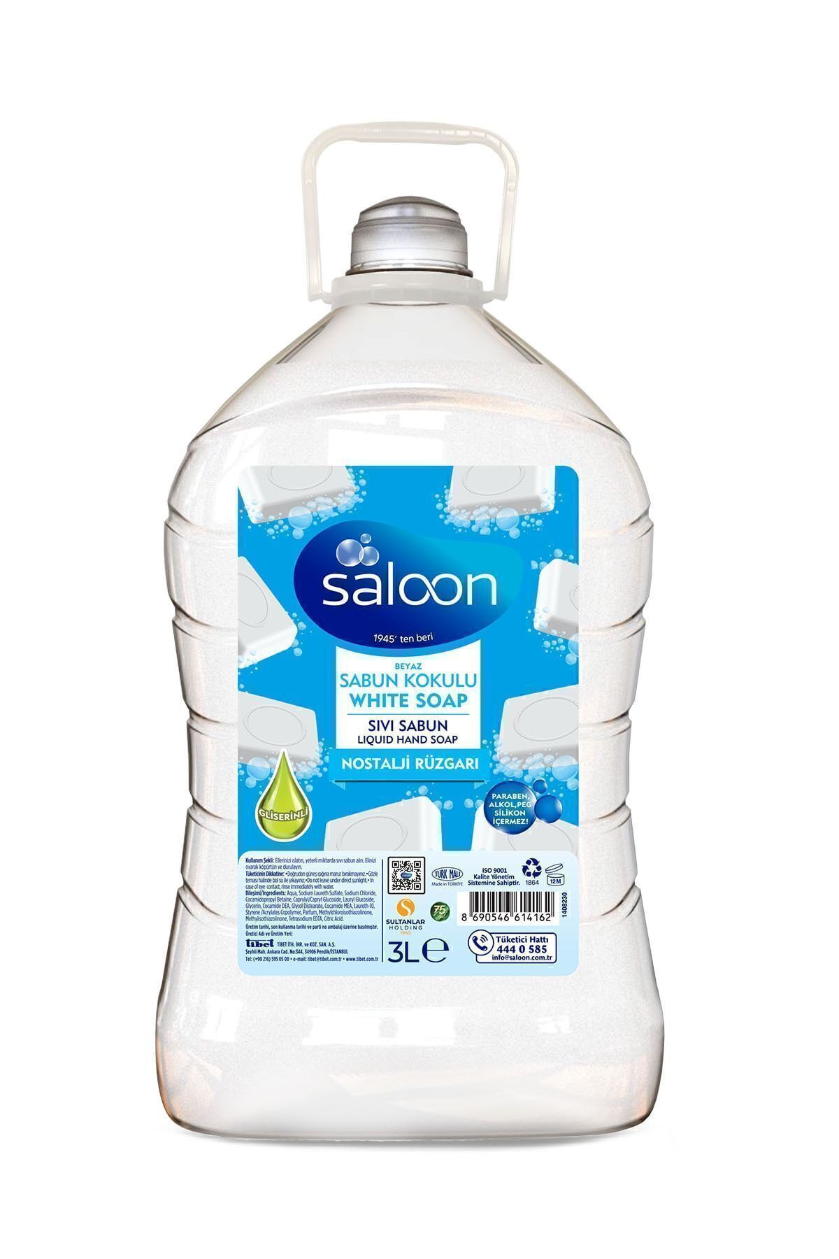 Saloon Sıvı Sabun Beyaz Sabun Kokulu 3 Litre