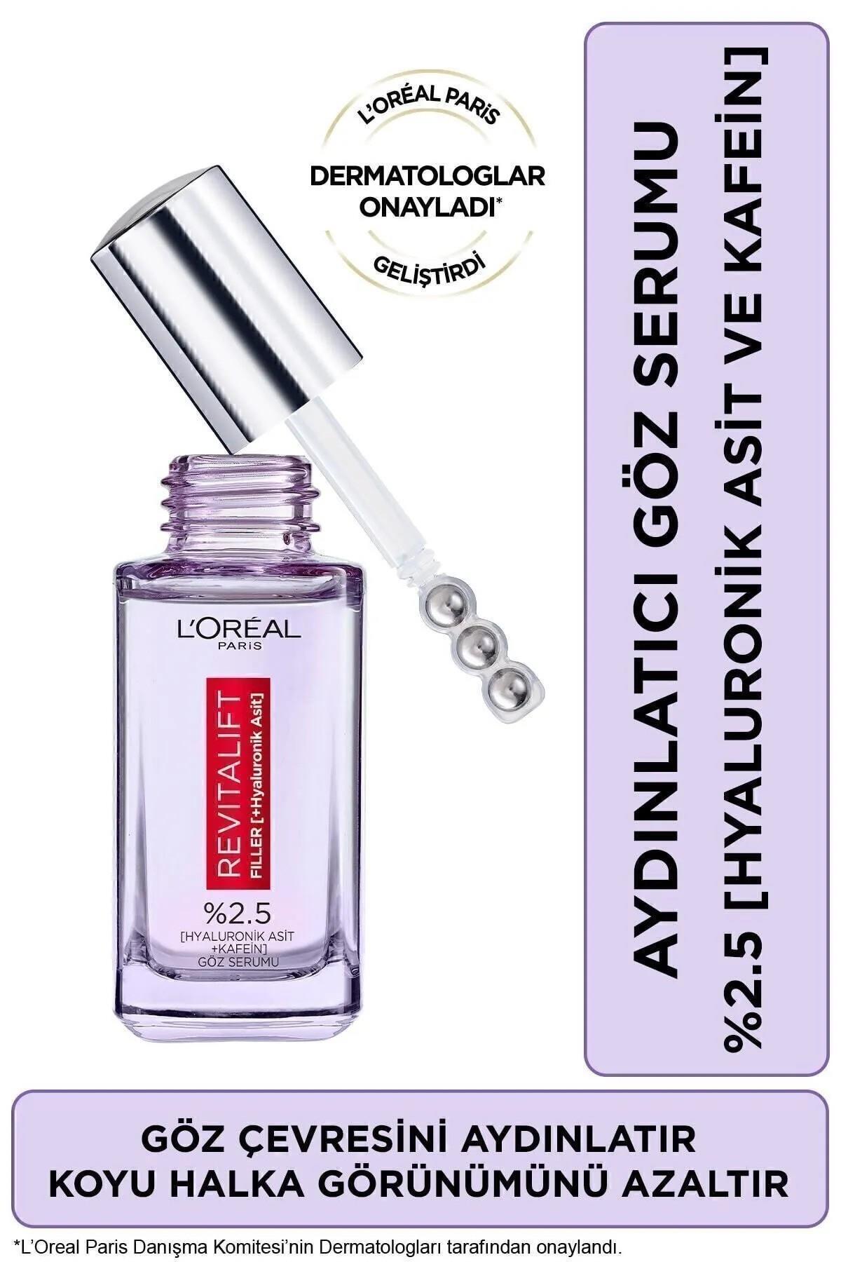 L'Oreal Paris Revitalift Filler Göz Çevresini Aydınlatıcı, Koyu Halka Görünümünü Azaltan Göz Serumu