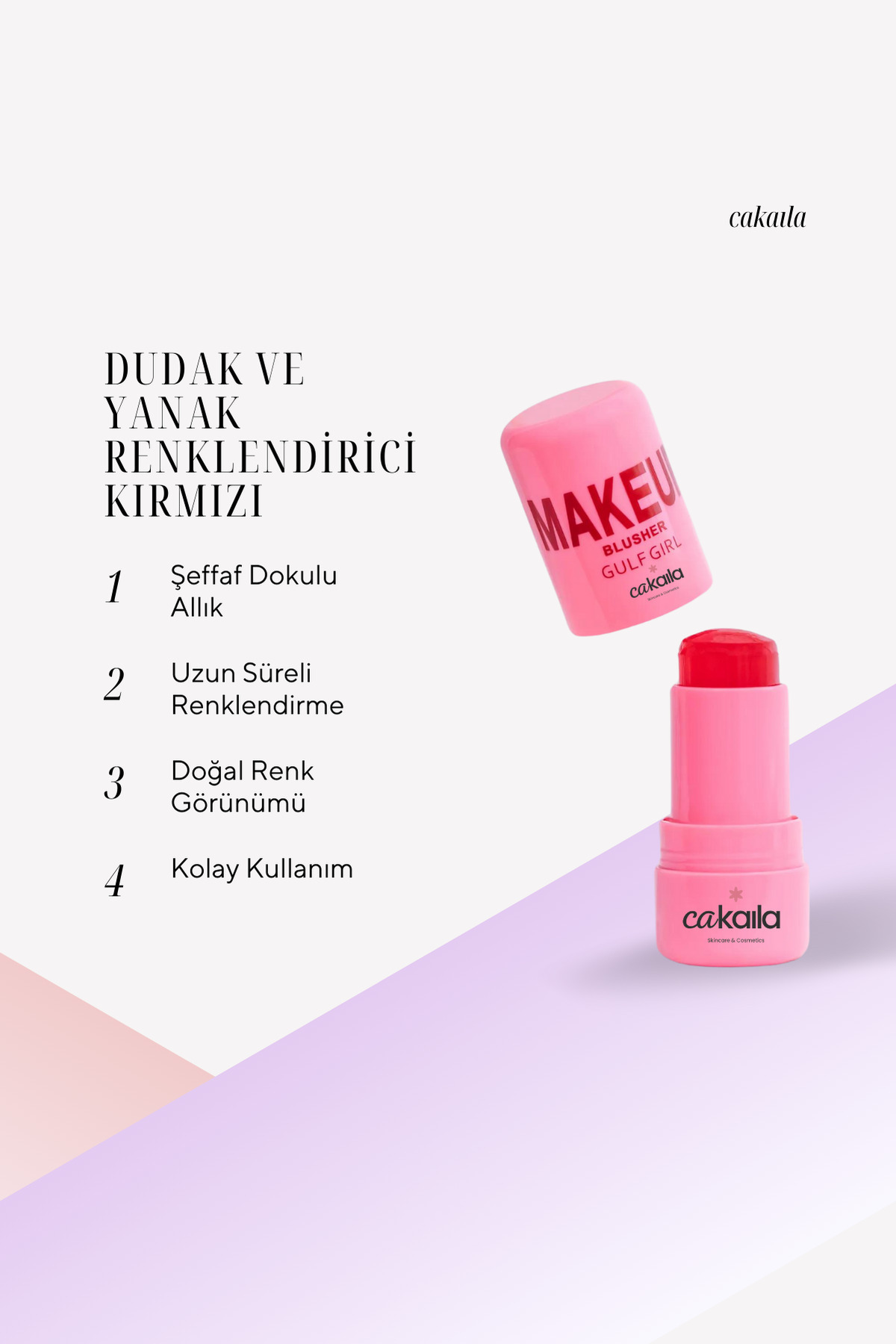 CAKAILA Dudak ve Yanak Renklendirici Jel Allık 8 GR