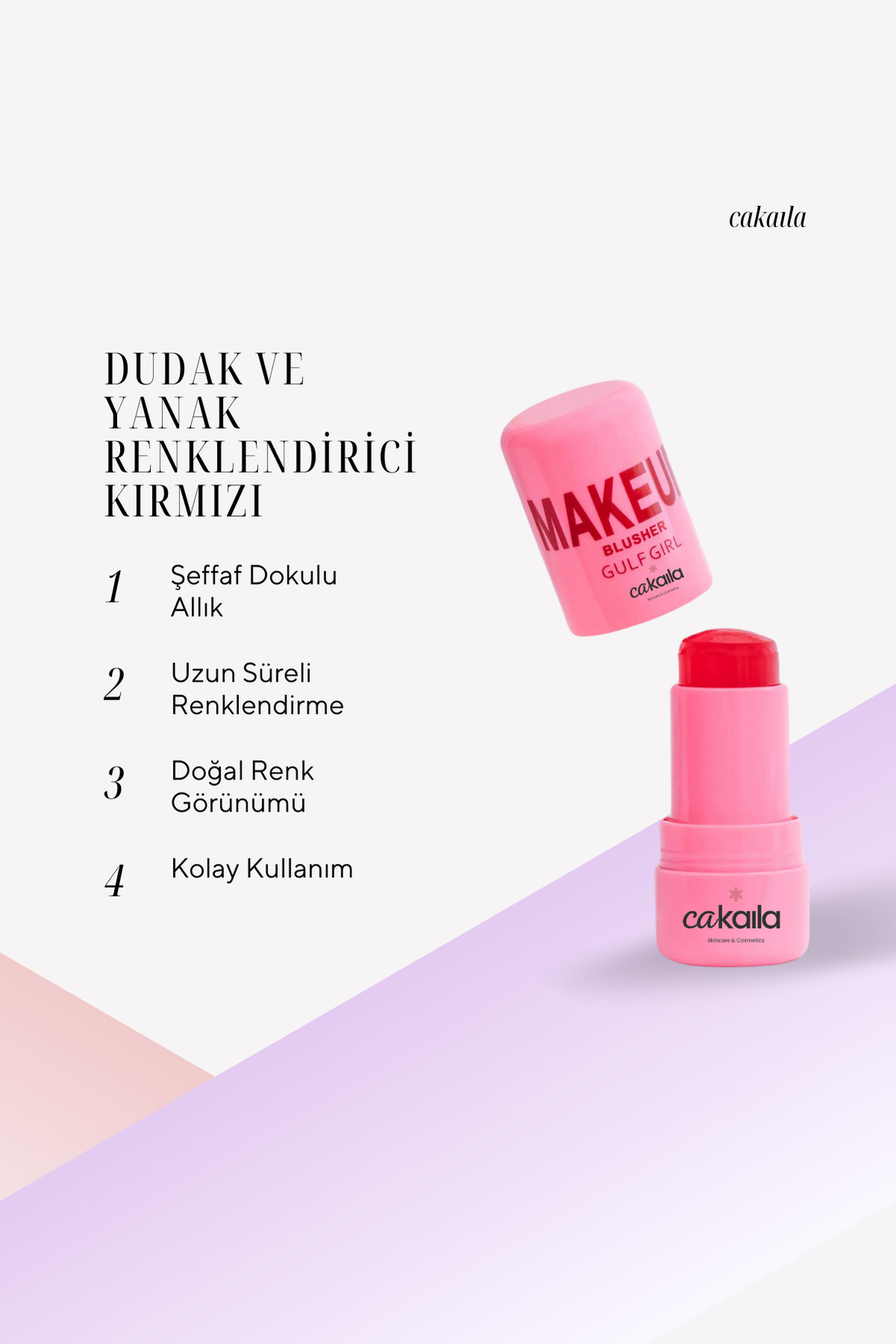 CAKAILA Dudak ve Yanak Renklendirici Jel Allık 8 GR