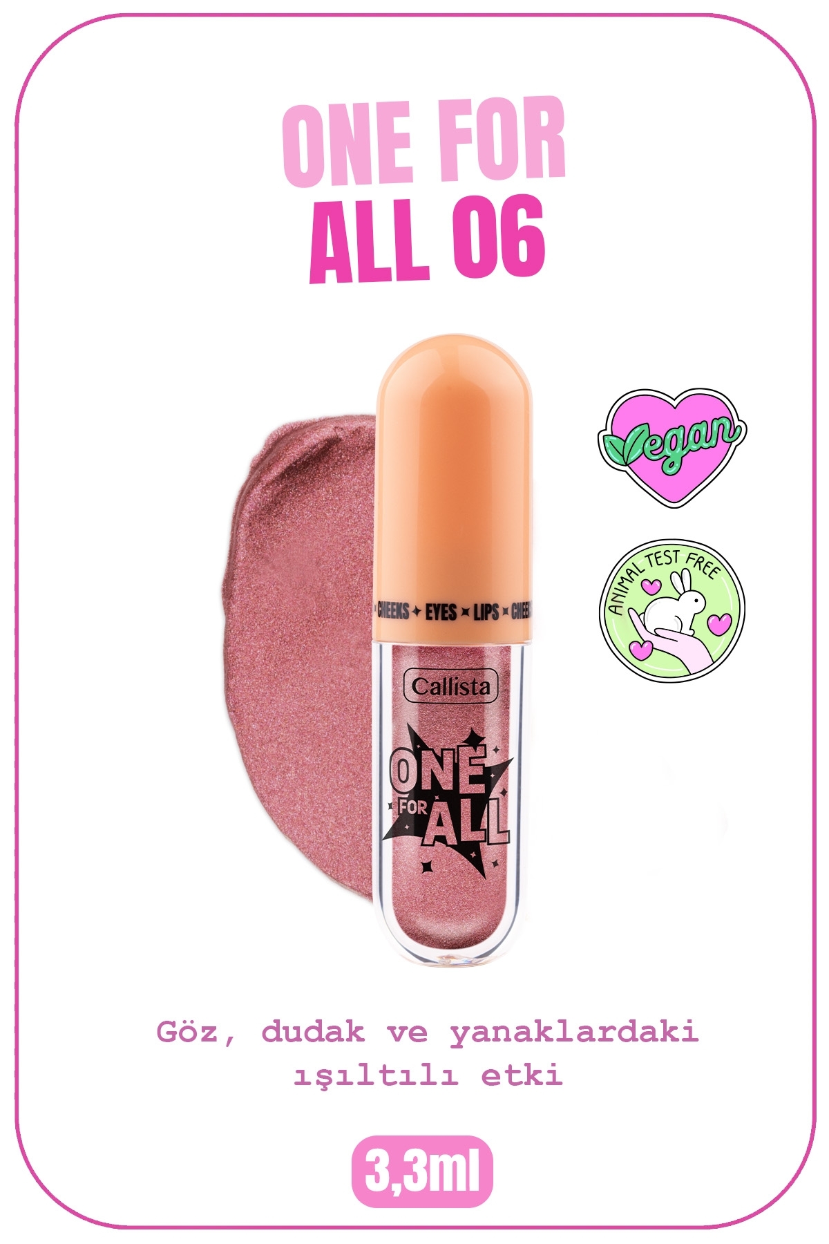 Callista One For All Eyes & Lips & Cheeks Işıltılı Likit Göz farı - 06 Fairy Dreams