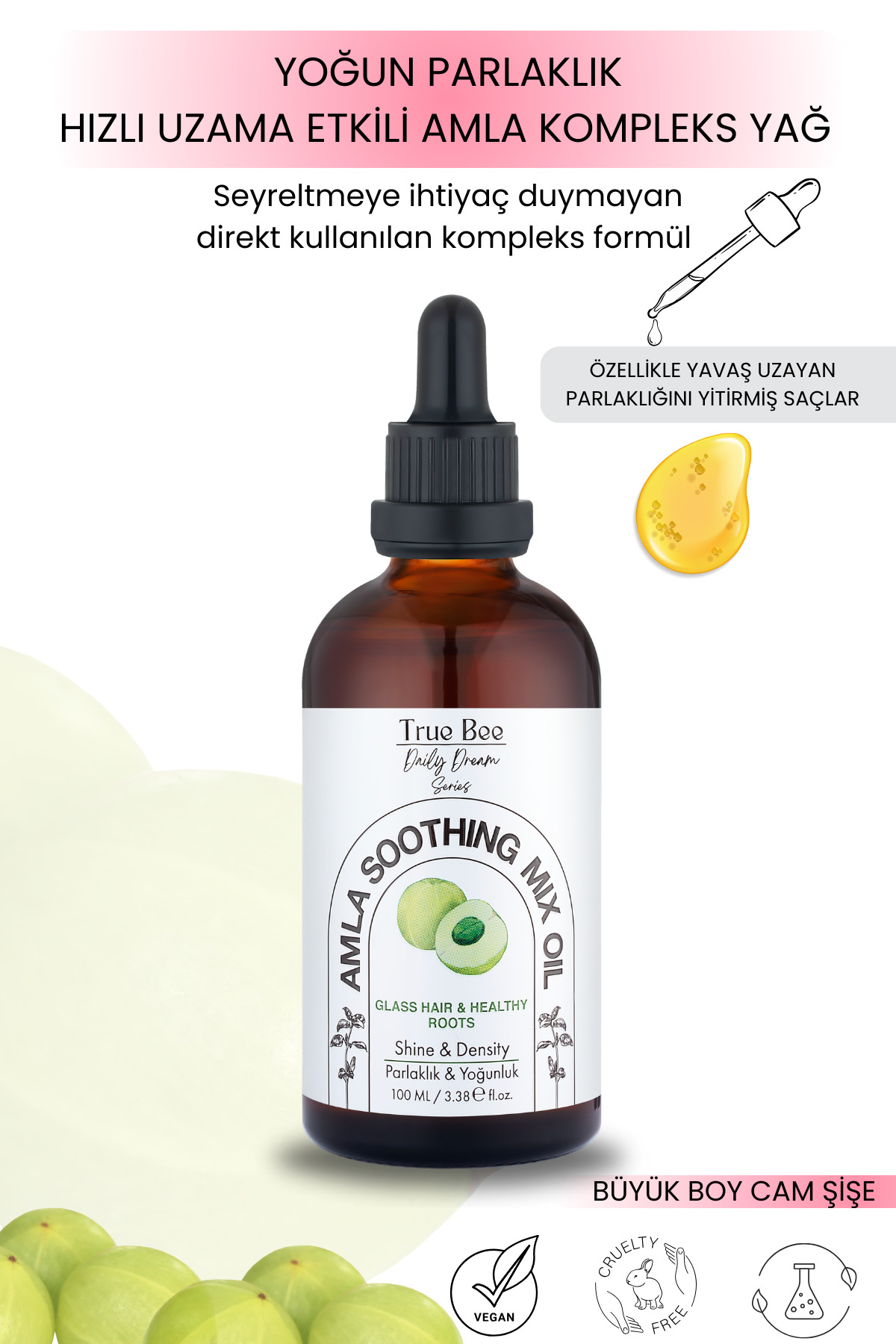 True Bee Daily Dream Series | Hızlı Uzatma Ve Yoğun Parlatma Etkili Amla Kompleks Yağ 100 ml