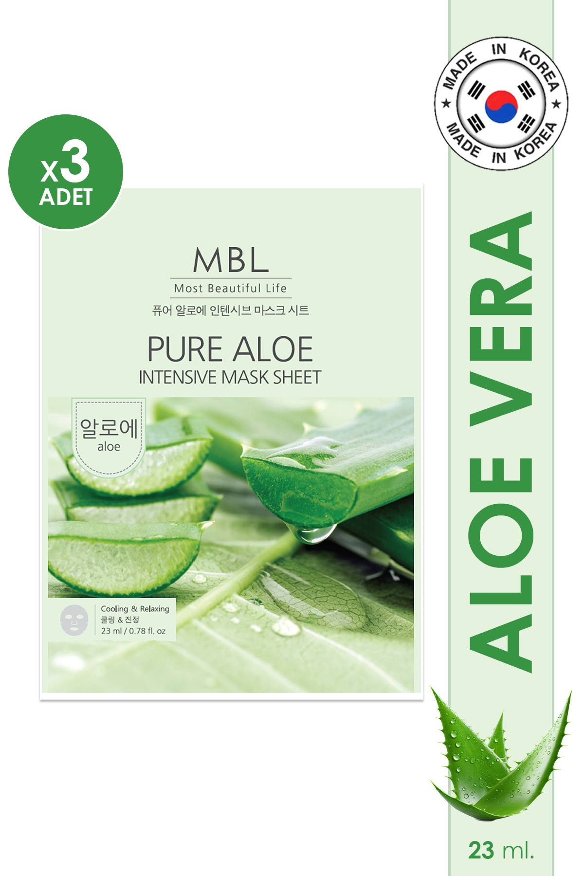 MBL Teresia Aloe Vera Özü Içeren Nemlendirici Ve Yatıştırıcı Yüz Maskesi