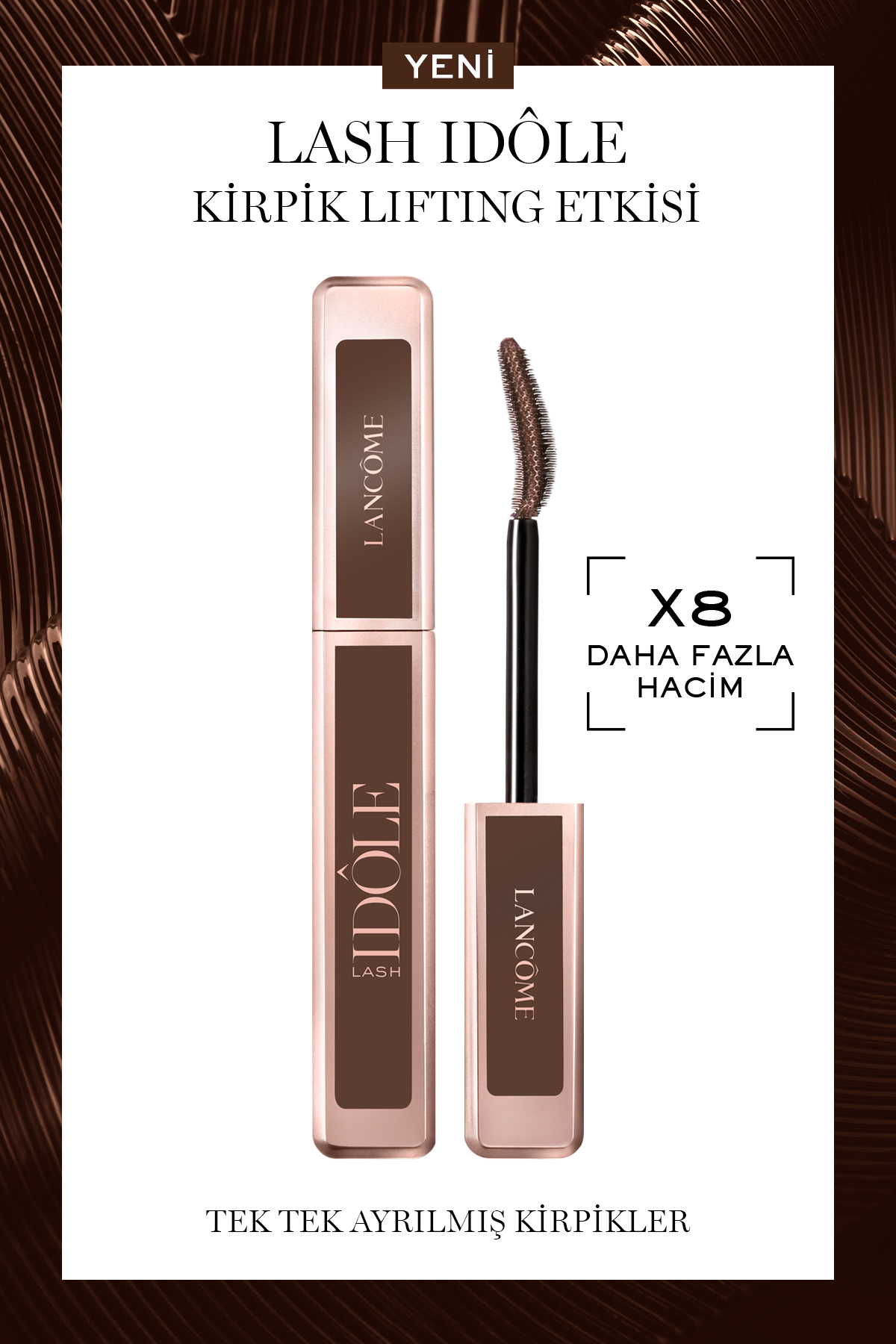 Lancome Anında Kirpikleri Kaldırma Etkili Uzunluk,Dolgunluk Verici Suya Dayanıklı Maskara 02