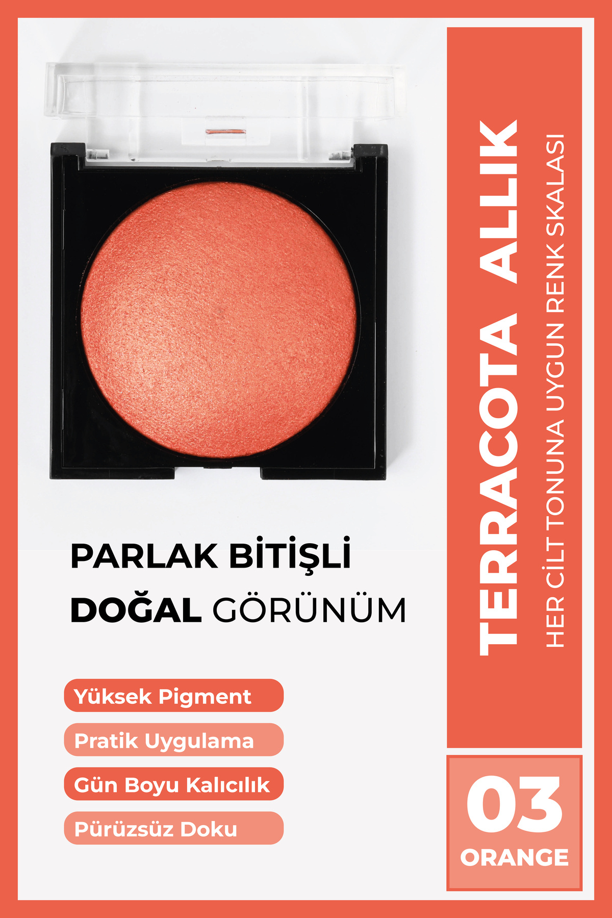 Cocosh She Terracota Allık 10 Gr 03 Orange, Kolay Dağılım, Topaklanmaz, Ince-pürüzsüz Doku, Canlı Görünüm