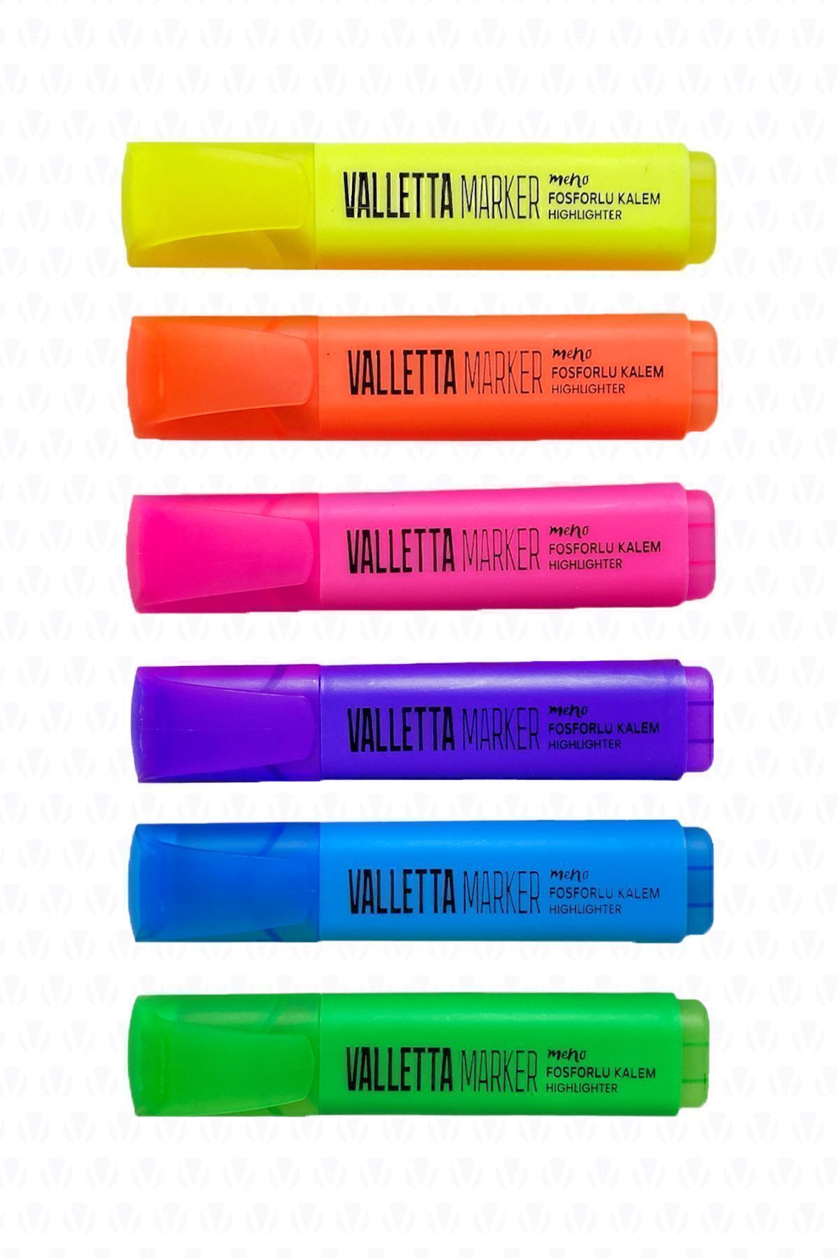 valletta Meno 6'lı Canlı Renk Fosforlu Highlighter Kalem Seti