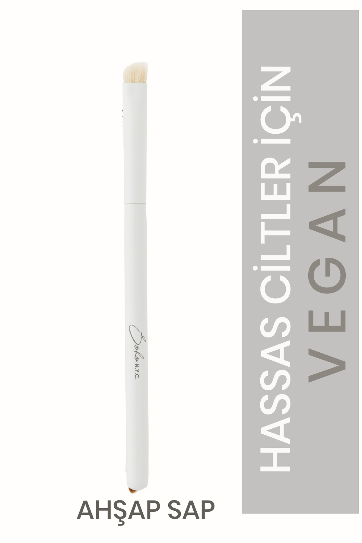 Soho N.Y.C. Vegan Açılı Detay Makyaj Fırçası-v711- Ahşap Sap 14.5cm