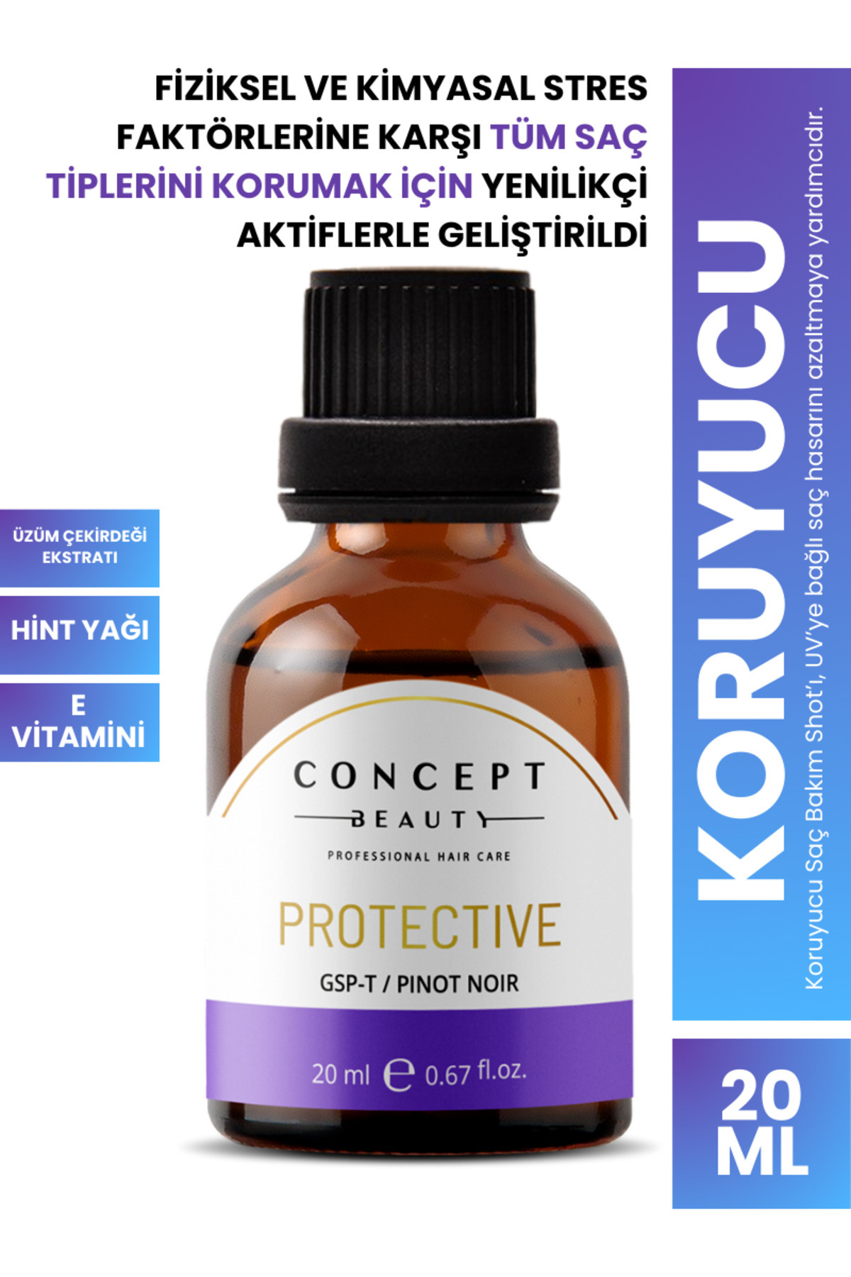 Concept Beauty Koruyucu Saç Bakım Shot'ı - Renk Koruyucu Saç Bakım Serumu ( 20 ML )