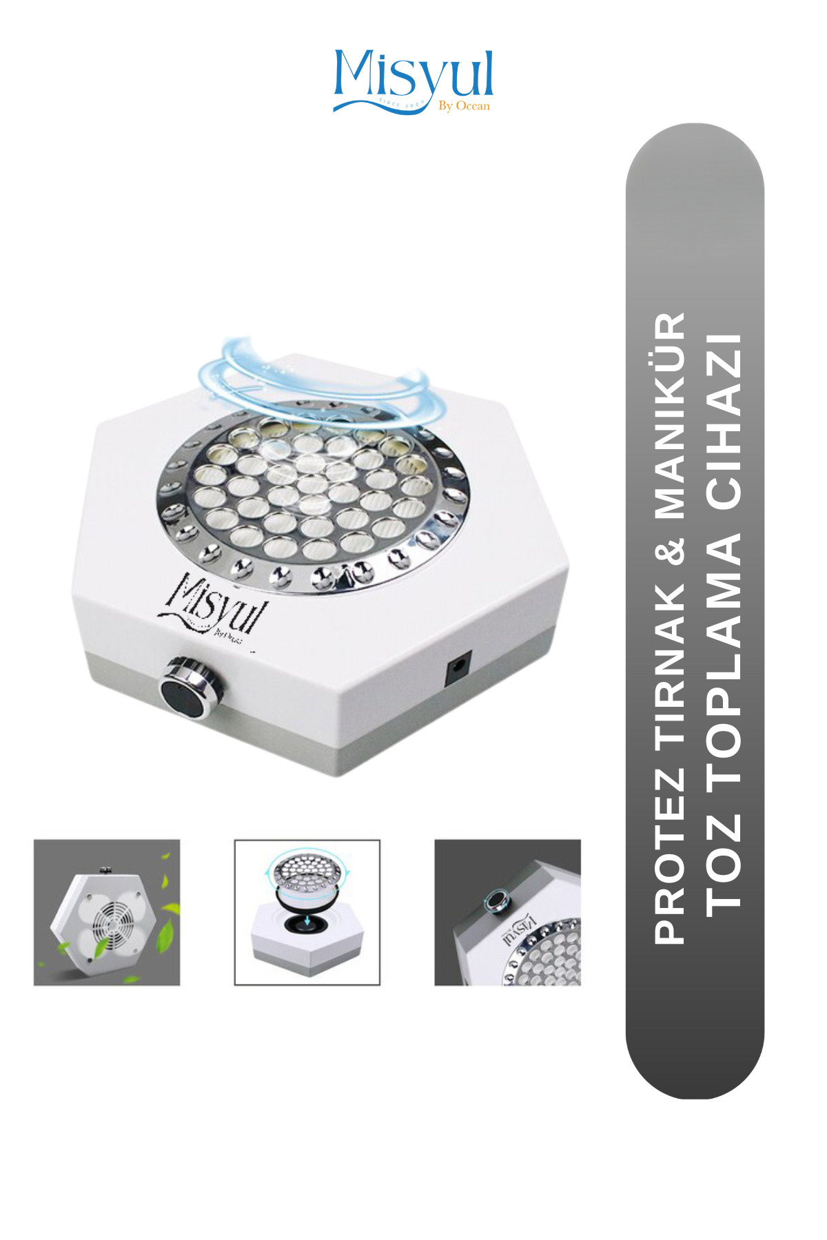Misyul Tırnak Toz Toplama Cihazı, Protez Tırnak & Manikür Tırnak Toz Toplayıcı 80W