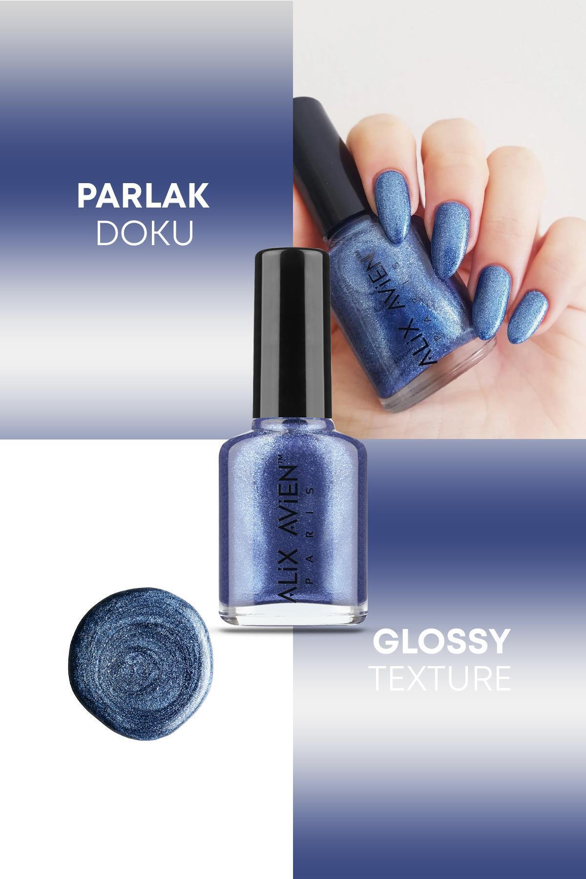 Alix Avien Metalik Mavi Oje 40 - Yüksek Pigmentli Uzun Süreli Kalıcılık Hızlı Kuruma - Nail Lacquer 40