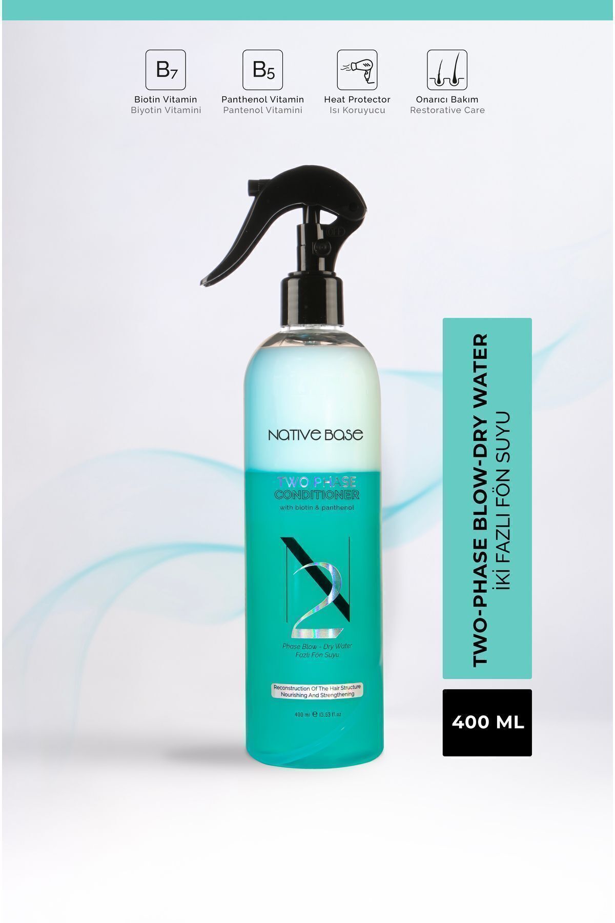Native Base Biotin&Panthenol İçerikli Çift Fazlı Fön Suyu 400 Ml