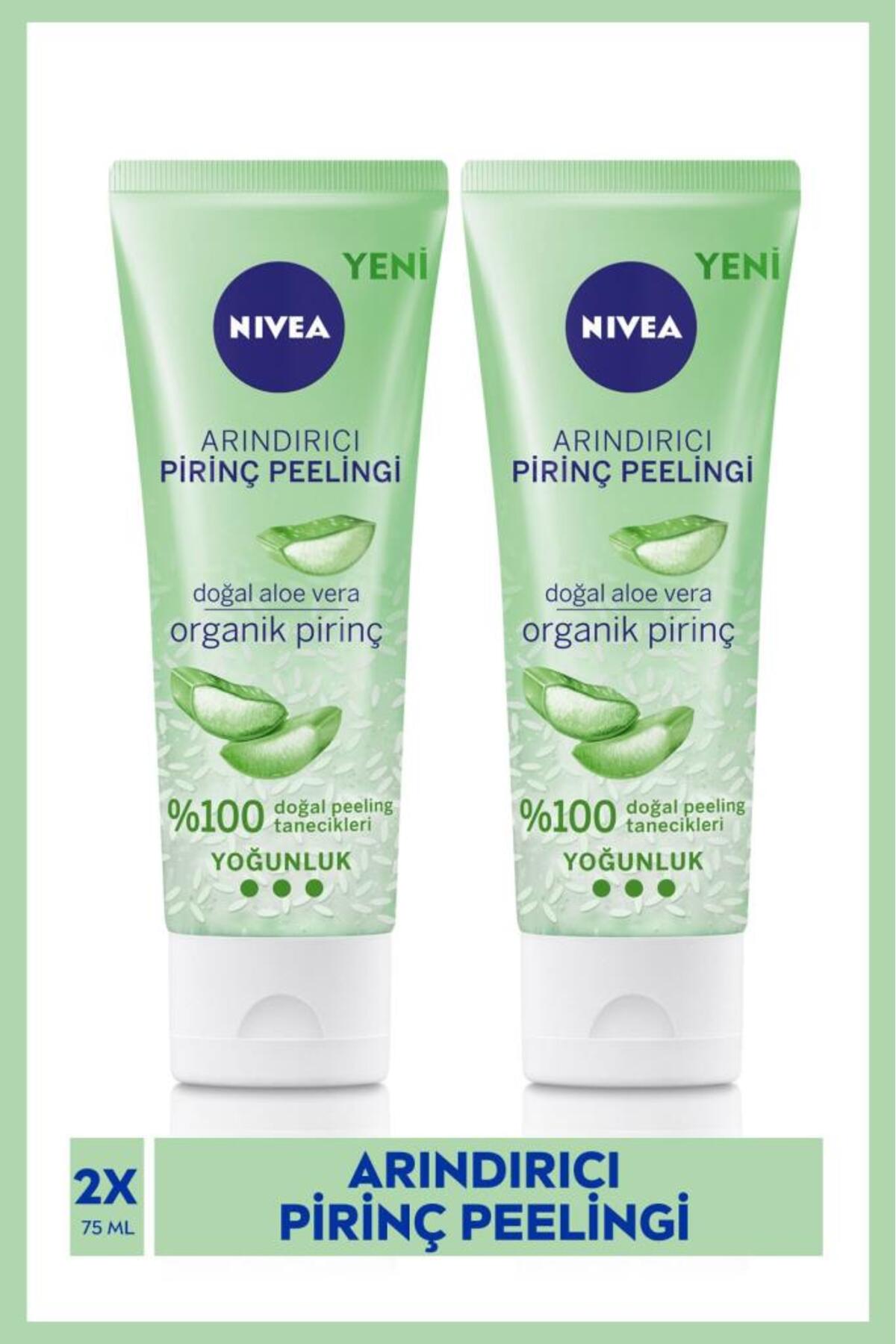 NIVEA Arındırıcı Yüz Bakım Pirinç Peeling 75ml, Siyah Nokta, Gözenek Görünümü, Aloe Vera
