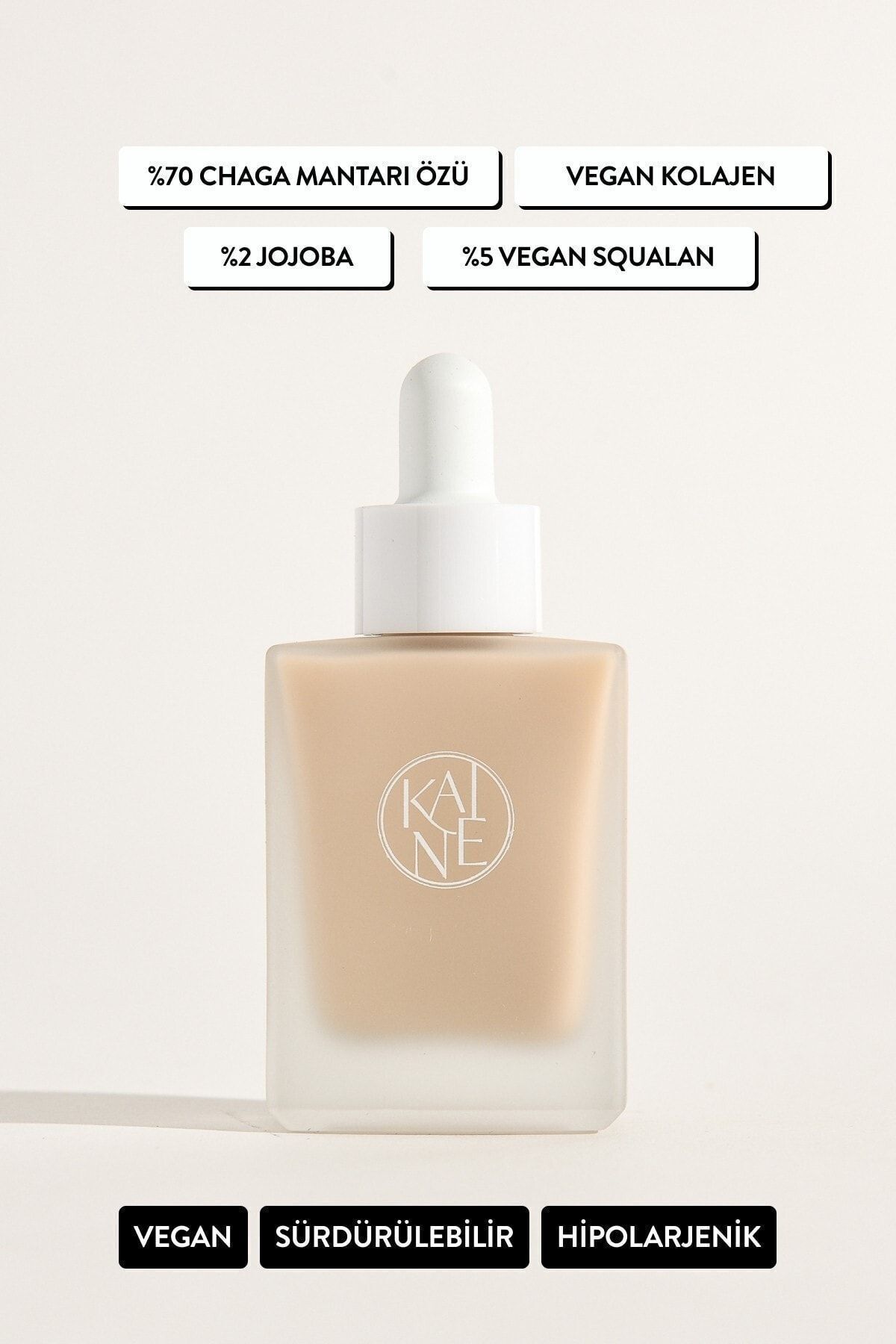 Kaine Chaga Collagen Charging Serum (KORENDY) Yaşlanma Karşıtı Mantar Kolajenli Vegan Serum 30ml
