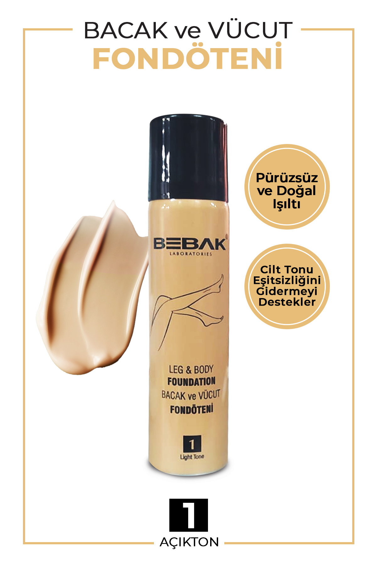 Bebak BACAK FONDÖTENİ NO:1 LİGHT AÇIK TON 75 ML-