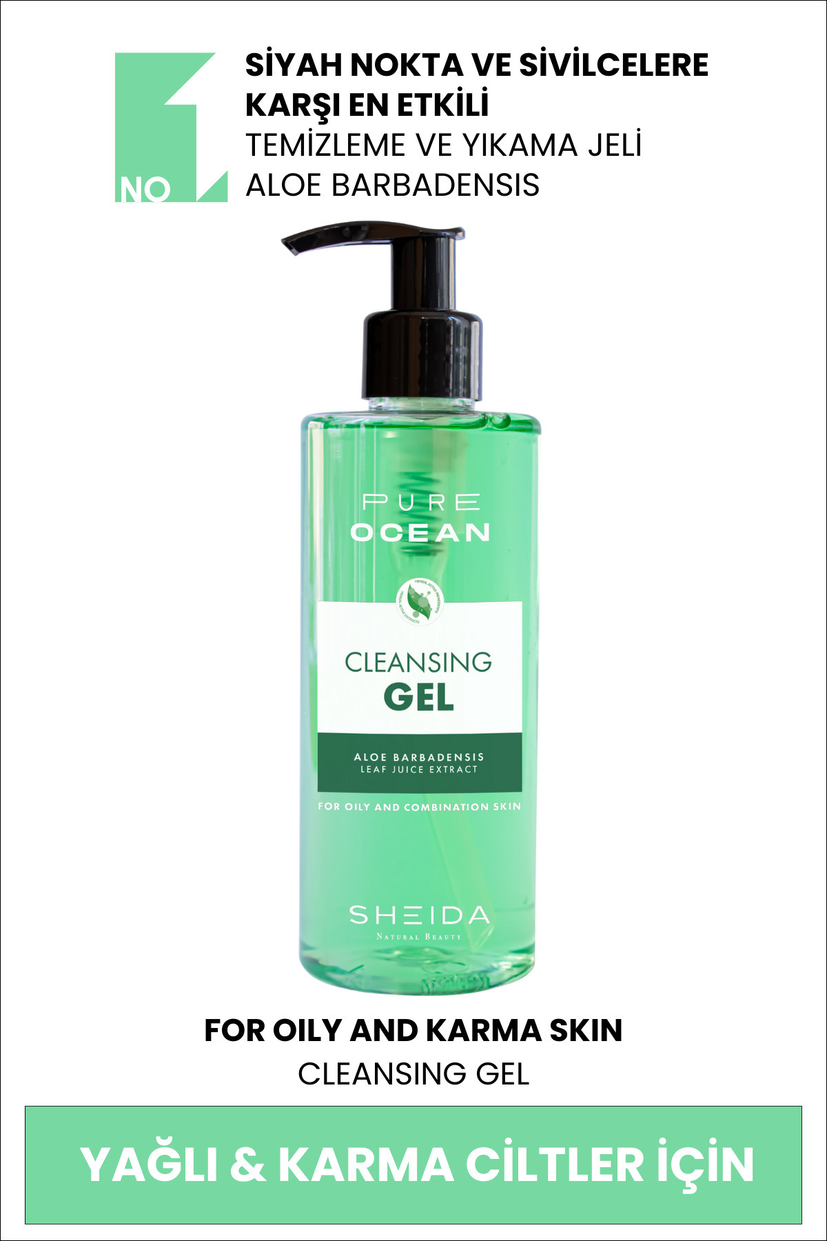 Sheida Yağlı Ve Karma Ciltler Için Matlaştırıcı, Sivilce Ve Siyah Nokta Karşıtı Yüz Temizleme Jeli 250 ml