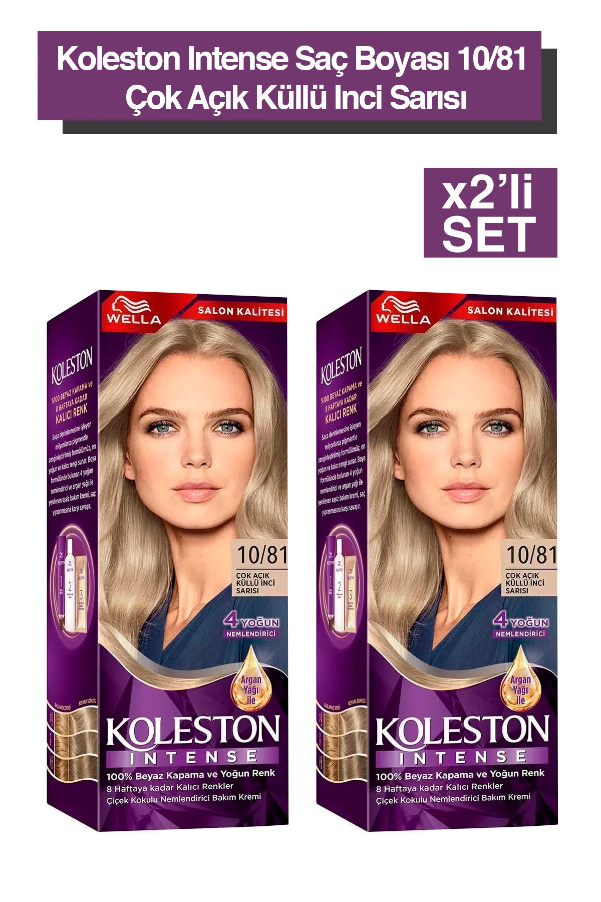 Wella Koleston Intense 10/81 Çok Açık Küllü İnci Sarısı Saç Boyası X2 Adet