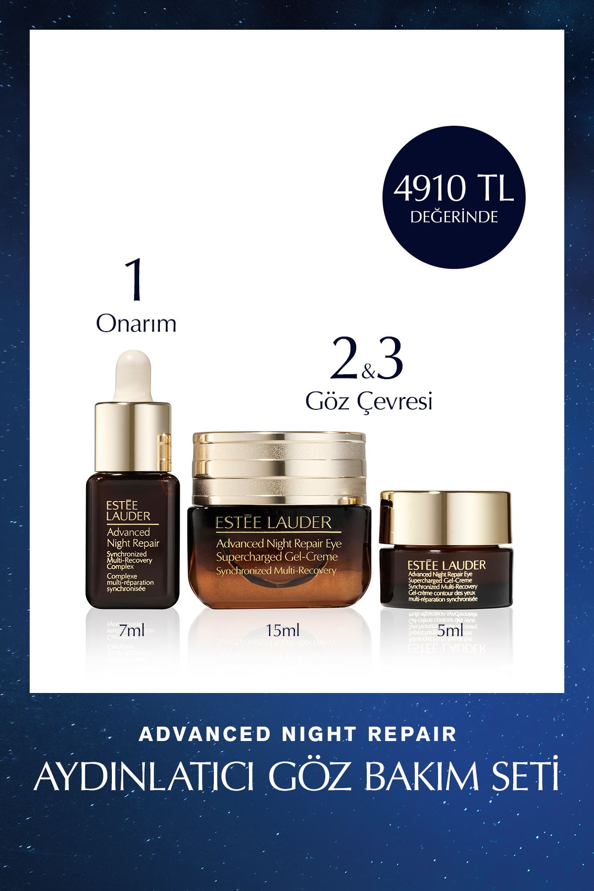 Estee Lauder Advanced Night Repair Göz Bakım Seti - Supercharged Göz Kremi (15ml + 5ml), Serum 7ml