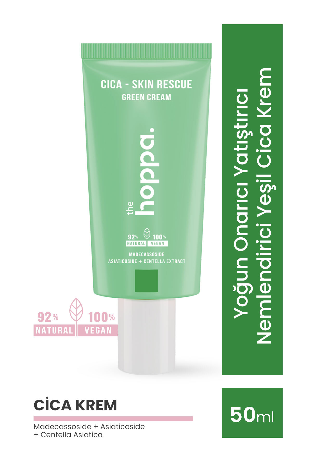 the hoppa. Yoğun Nemlendirici Yeşil Cica Krem Madecassoside Asiaticoside Centella Asiatica 50 ml
