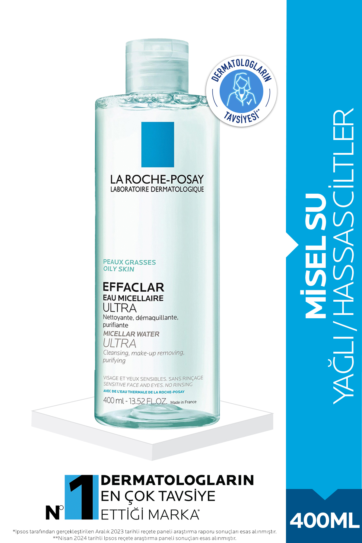 La Roche Posay Effaclar Eau Misel Su 400 ml- Yağlı/ Hassas Ciltler İçin