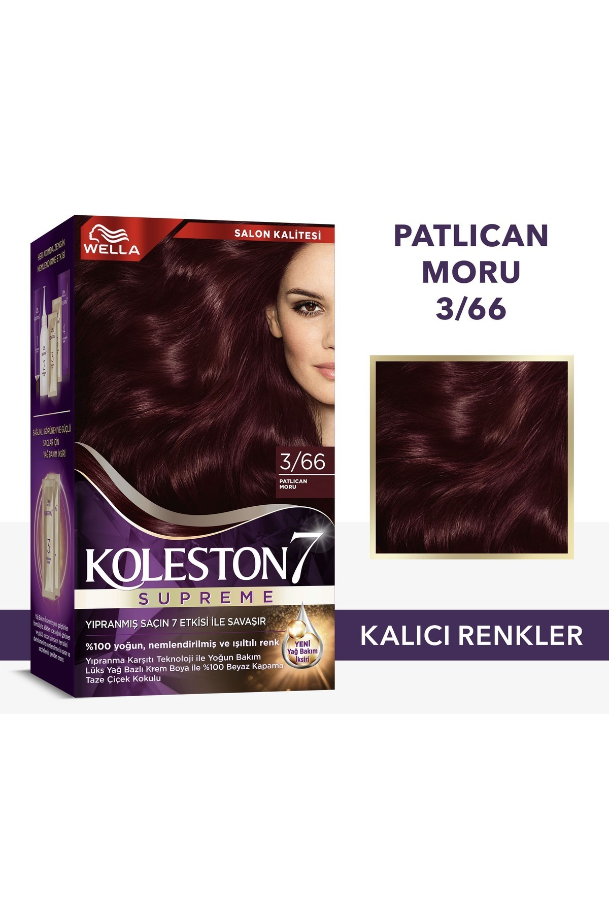 Wella Koleston Supreme Kit Saç Boyası 3/66 Patlıcan Moru