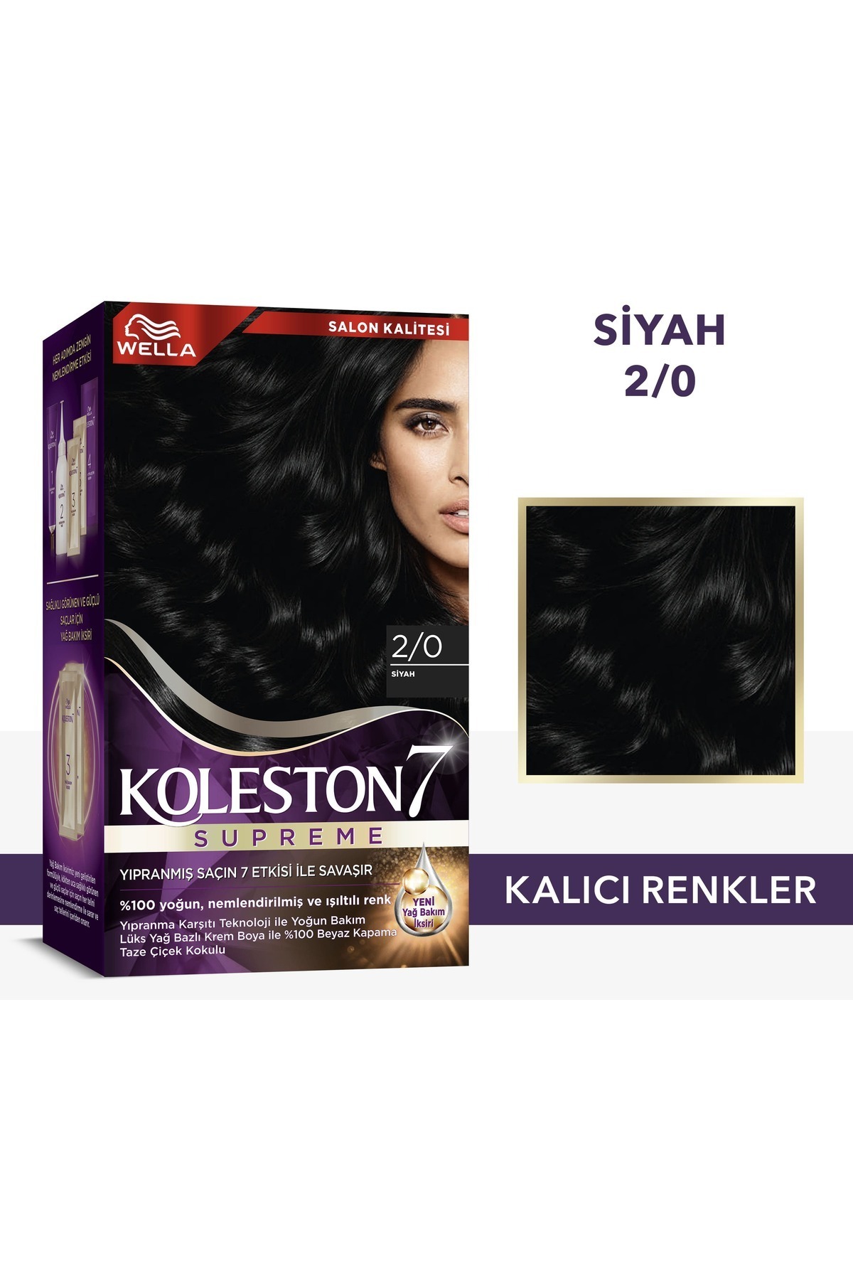 Wella Koleston Supreme Kit Saç Boyası 2/0 Siyah