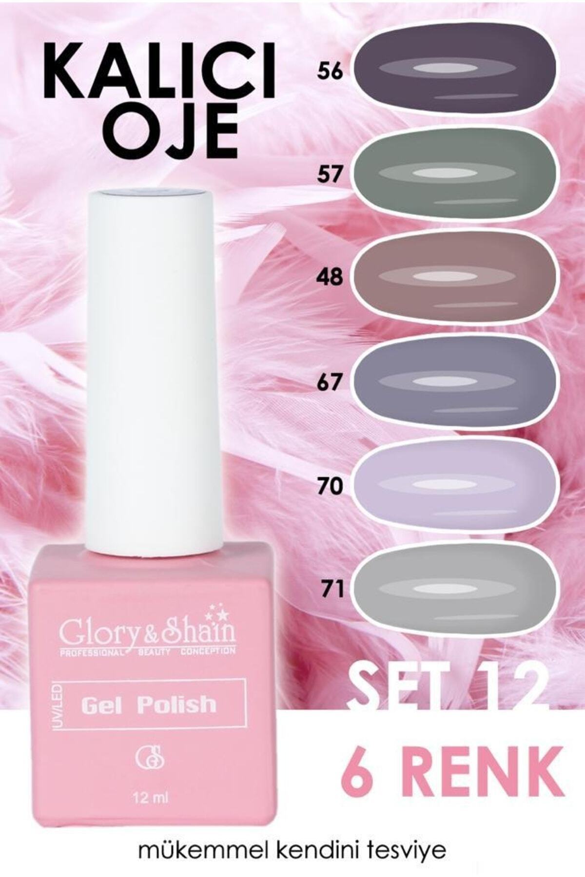 Glory&Shain Kalıcı Oje 12 ml ''set 12'' 6 Adet Renk