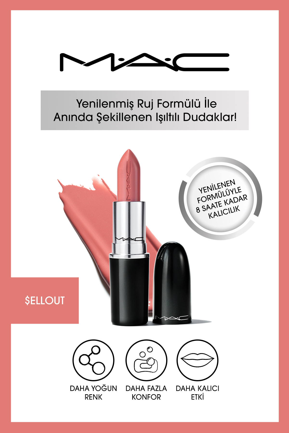 M.A.C Lustreglass Sheer-shine Kolay Uygulanan Parlak Bitişli Ruj - $ellout 3g
