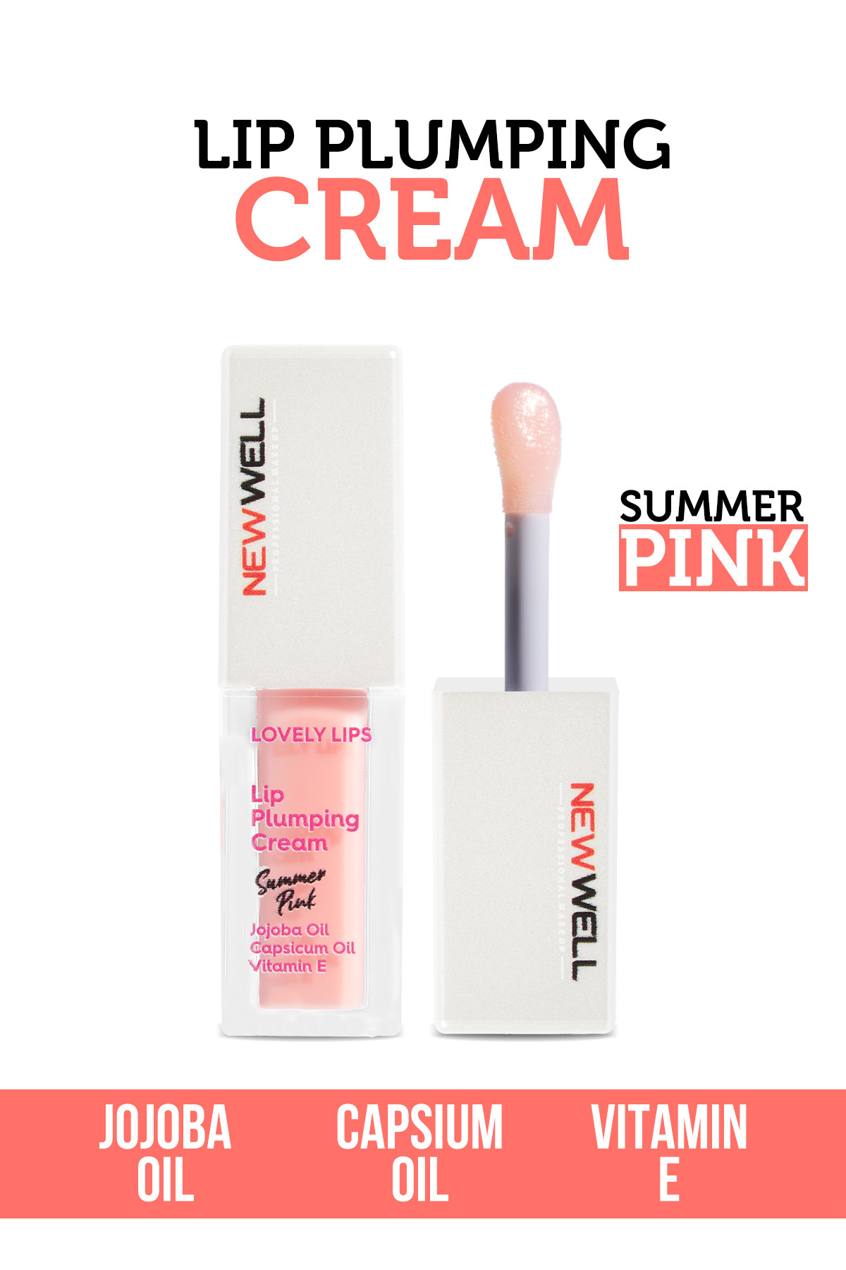 New Well Lip Plumping Cream Summer Pink Dudak Dolgunlaştırıcı Krem 5 ML