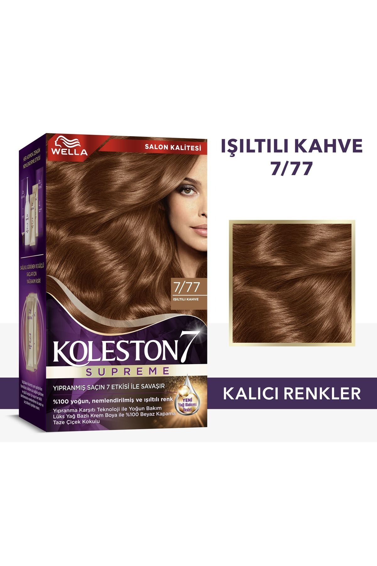 Wella Koleston Supreme Kit Saç Boyası 7/77 Işıltılı Kahve