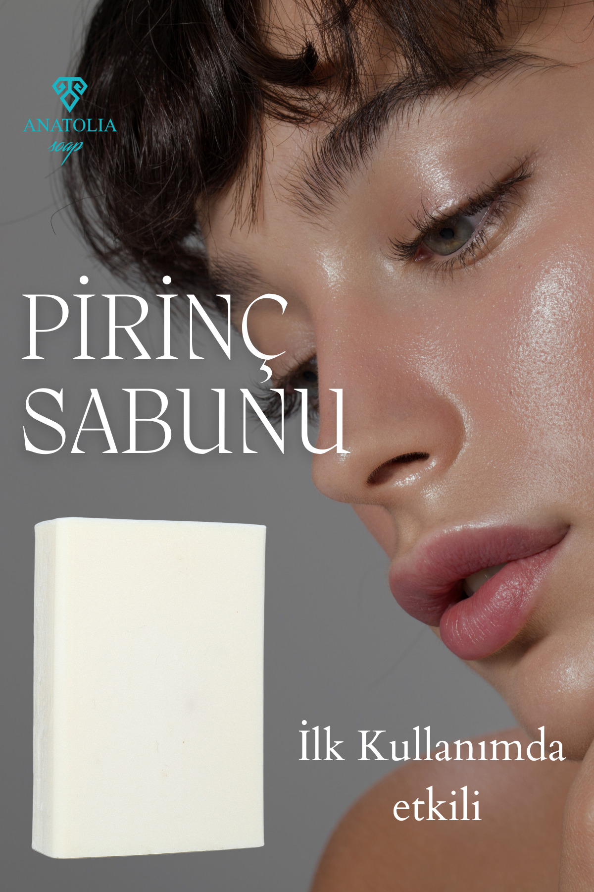 Anatolia Soap Pirinç Sabunu Beyazlatıcı Aydınlatıcı Leke Karşıtı Cilt Eşitleyici Doğal El Yapımı Sabun