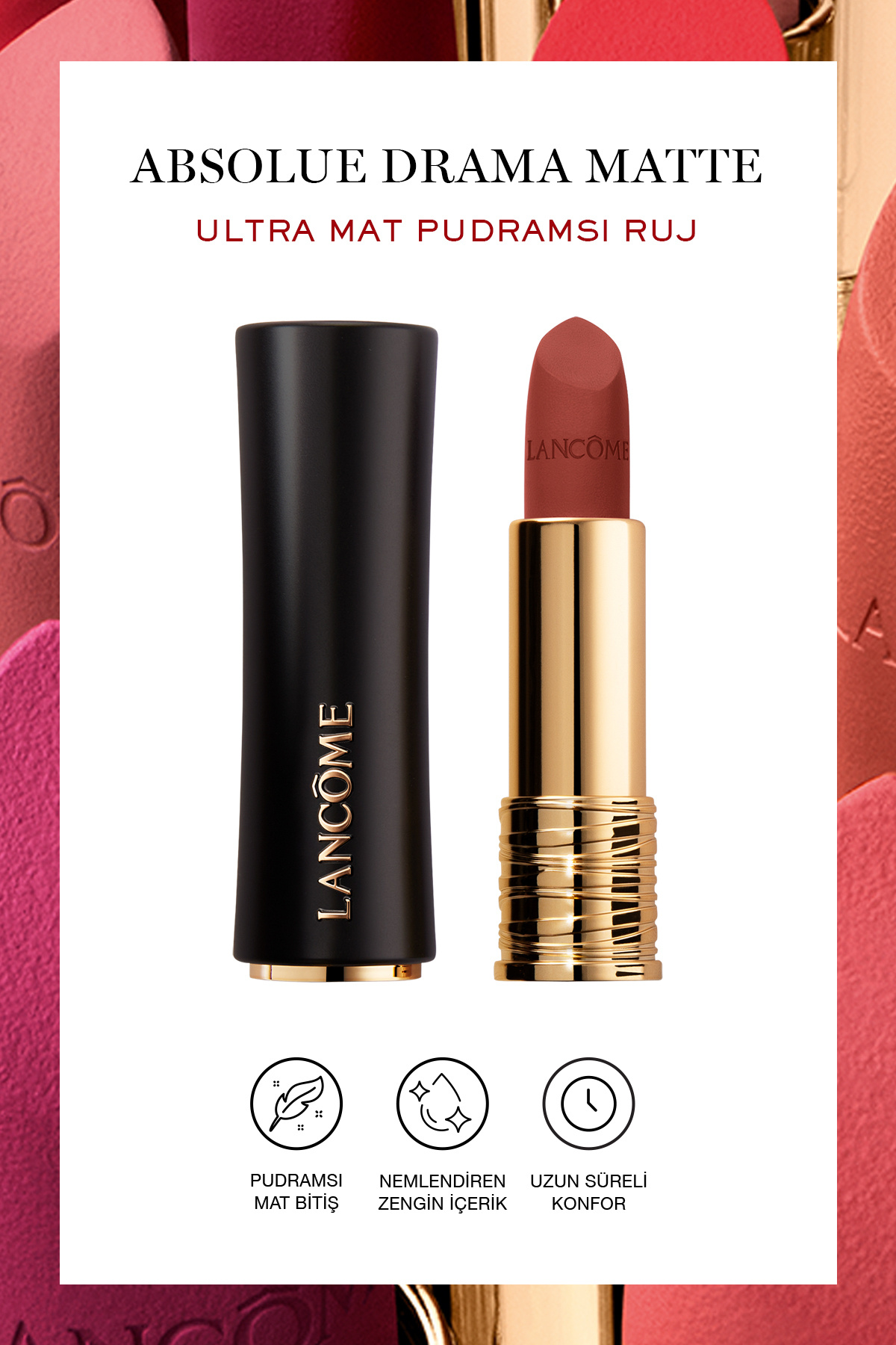 Lancome L'Absolu Rouge Drama Matte Ultra Mat Ruj 222 3614274187939