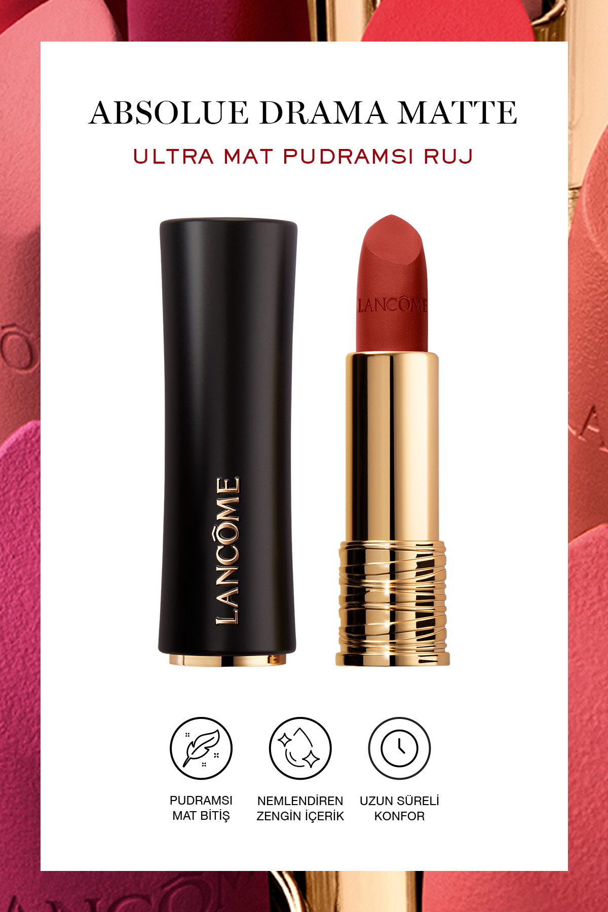 Lancome L'Absolu Rouge Drama Matte Ultra Mat Ruj 196 3614274196504