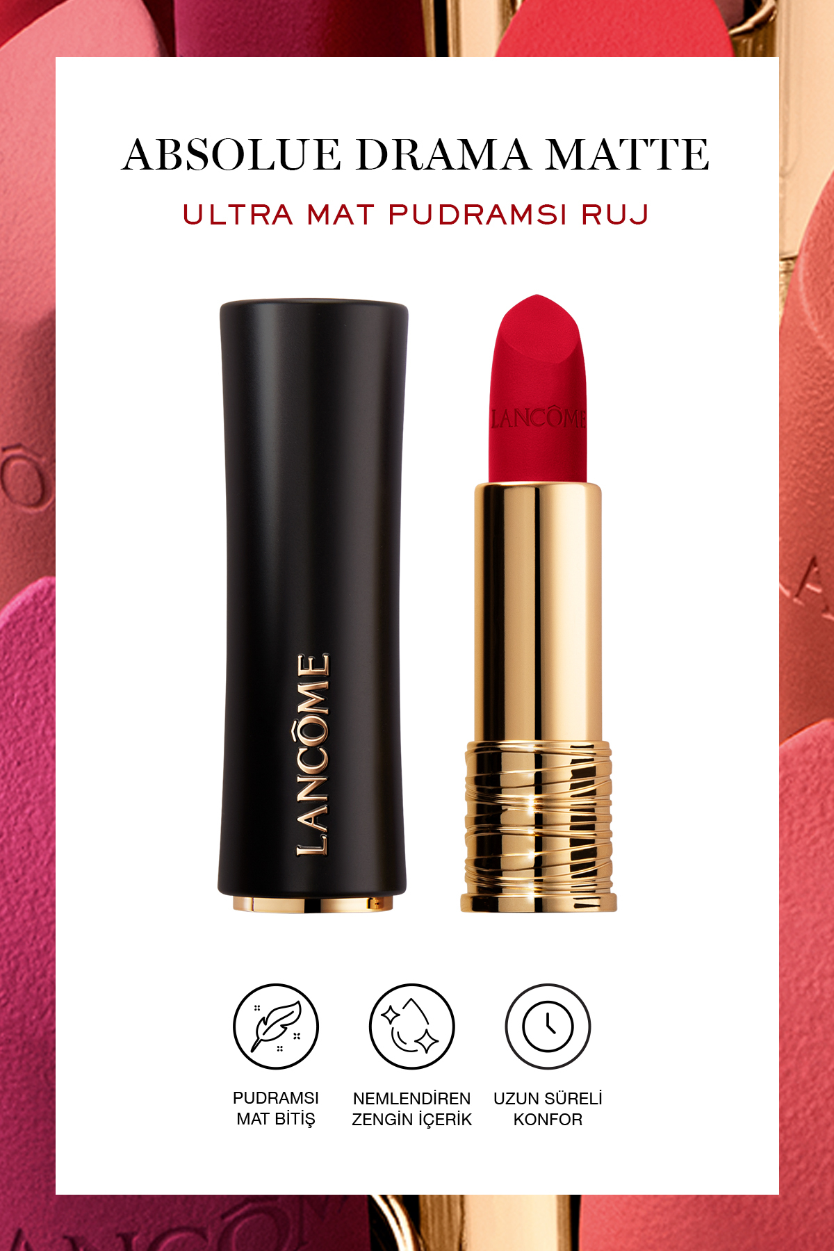 Lancome L'Absolu Rouge Drama Matte Ultra Mat Ruj 160 3614274187977