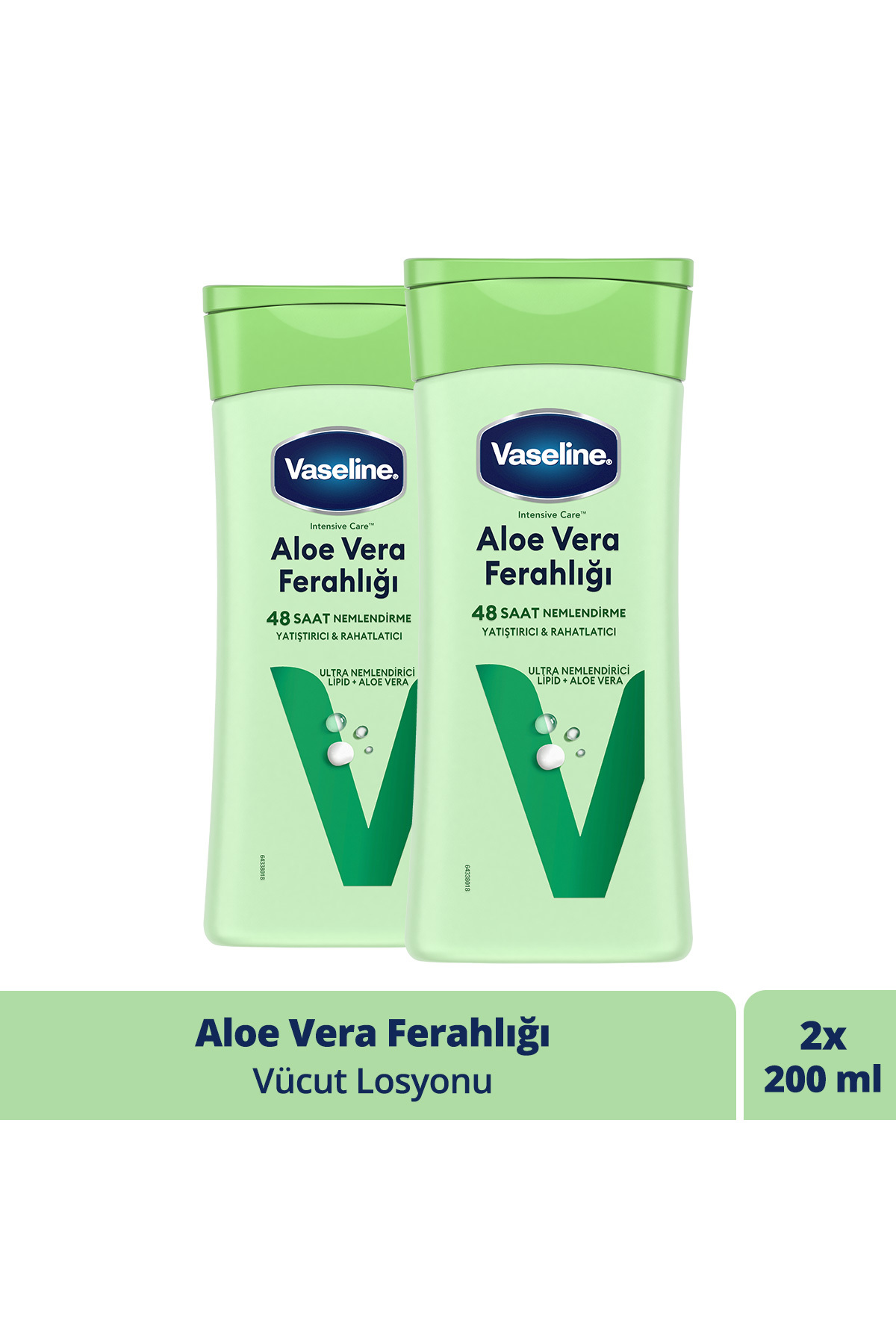 Vaseline Vücut Losyonu Aloe Vera Ferahlığı Kuru Ciltler Için 200 ml X2