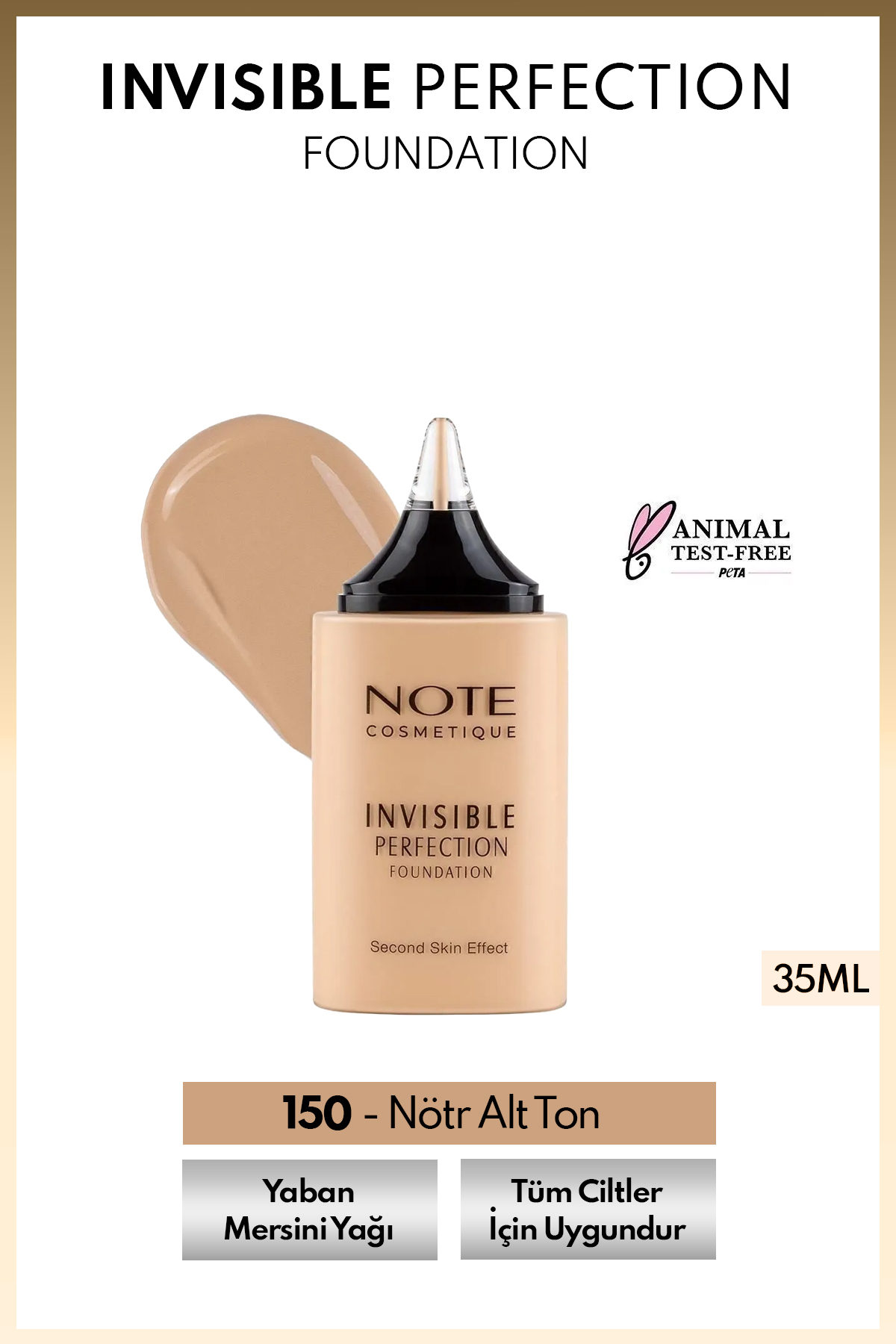 NOTE Invisible Perfection Foundation Hafif Yapılı Doğal Bitişli Fondöten - 150 Pale Linen