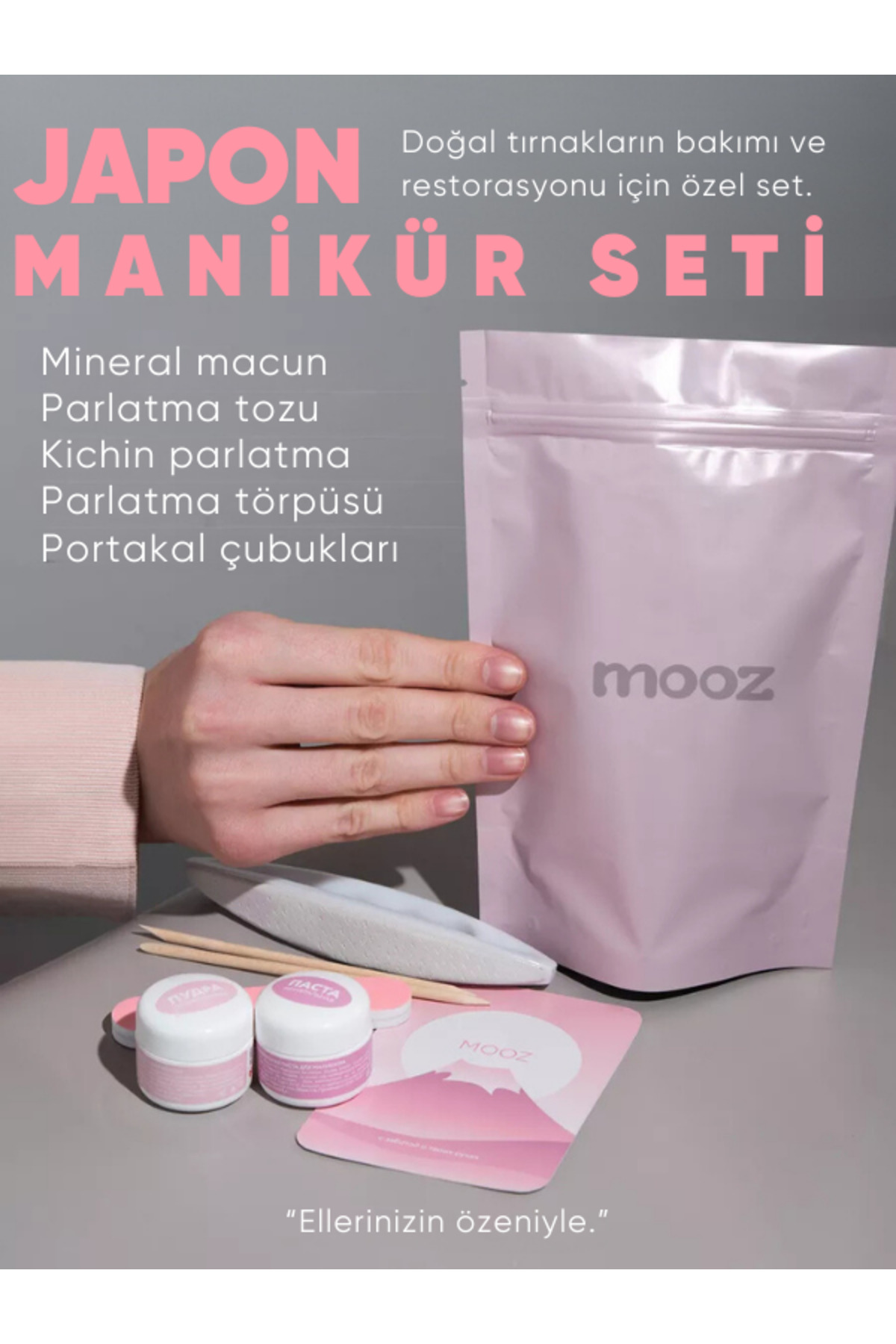 Endi Professional Japon manikür seti - Doğal tırnakların bakımı ve restorasyonu için özel set.
