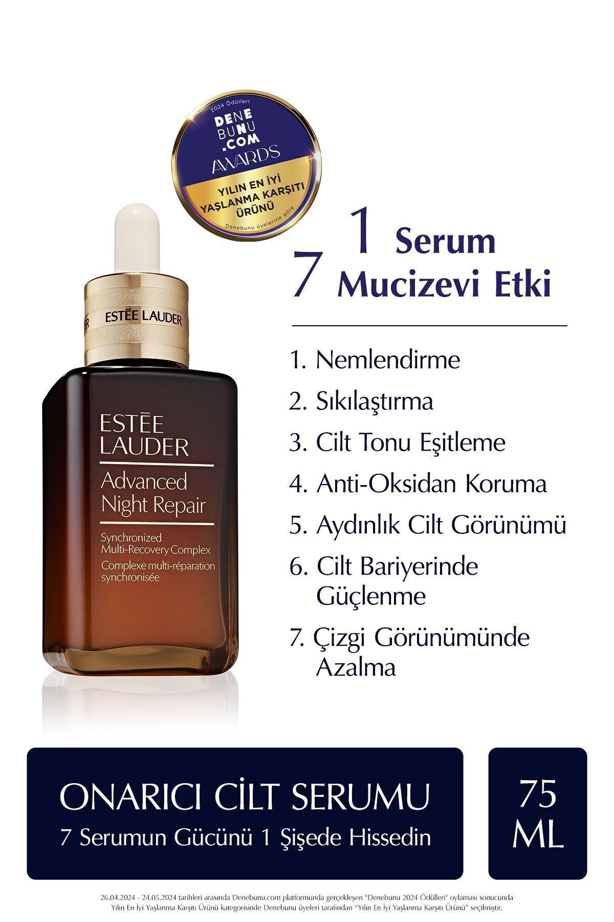 Estee Lauder Advanced Night Repair-7 Serumun Gücünü Barındıran Onarıcı Cilt Bakım Serumu 75 ml